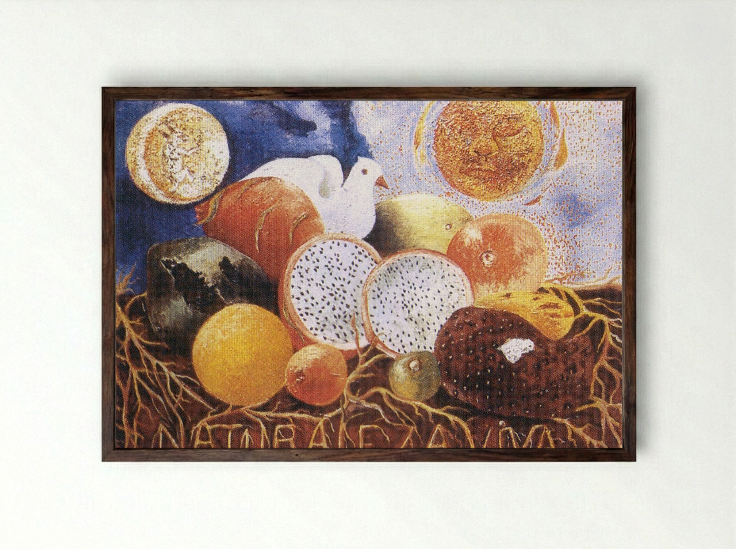 Naturaleza Viva (Living Nature) - Frida Kahlo - Framed Print Dark Wood