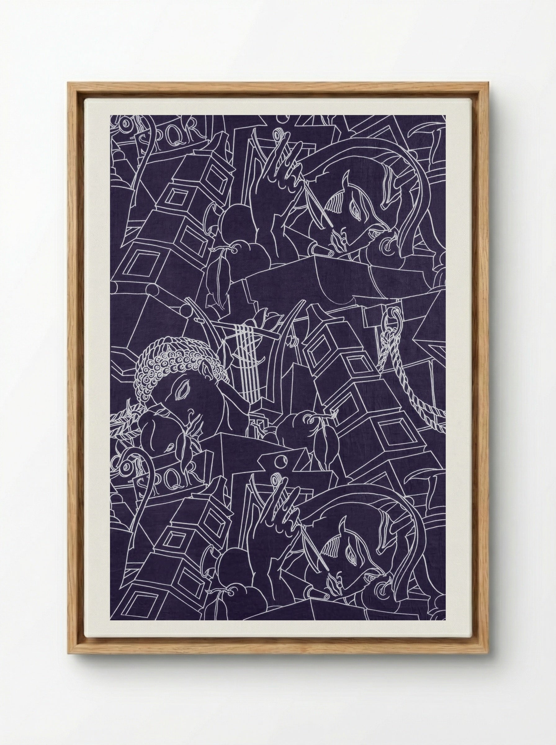 SPQR (Textile Design) - Victor Proetz - Framed Canvas Wood