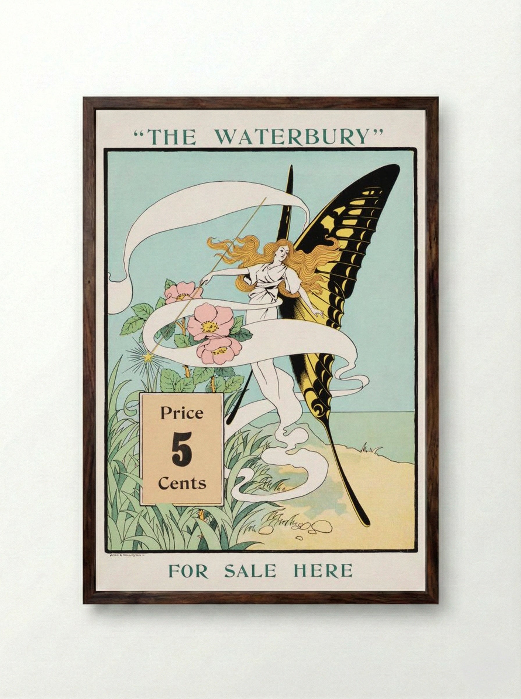 The Waterbury (Advertising Poster) - Ames & Rollinson - Framed Print Dark Wood
