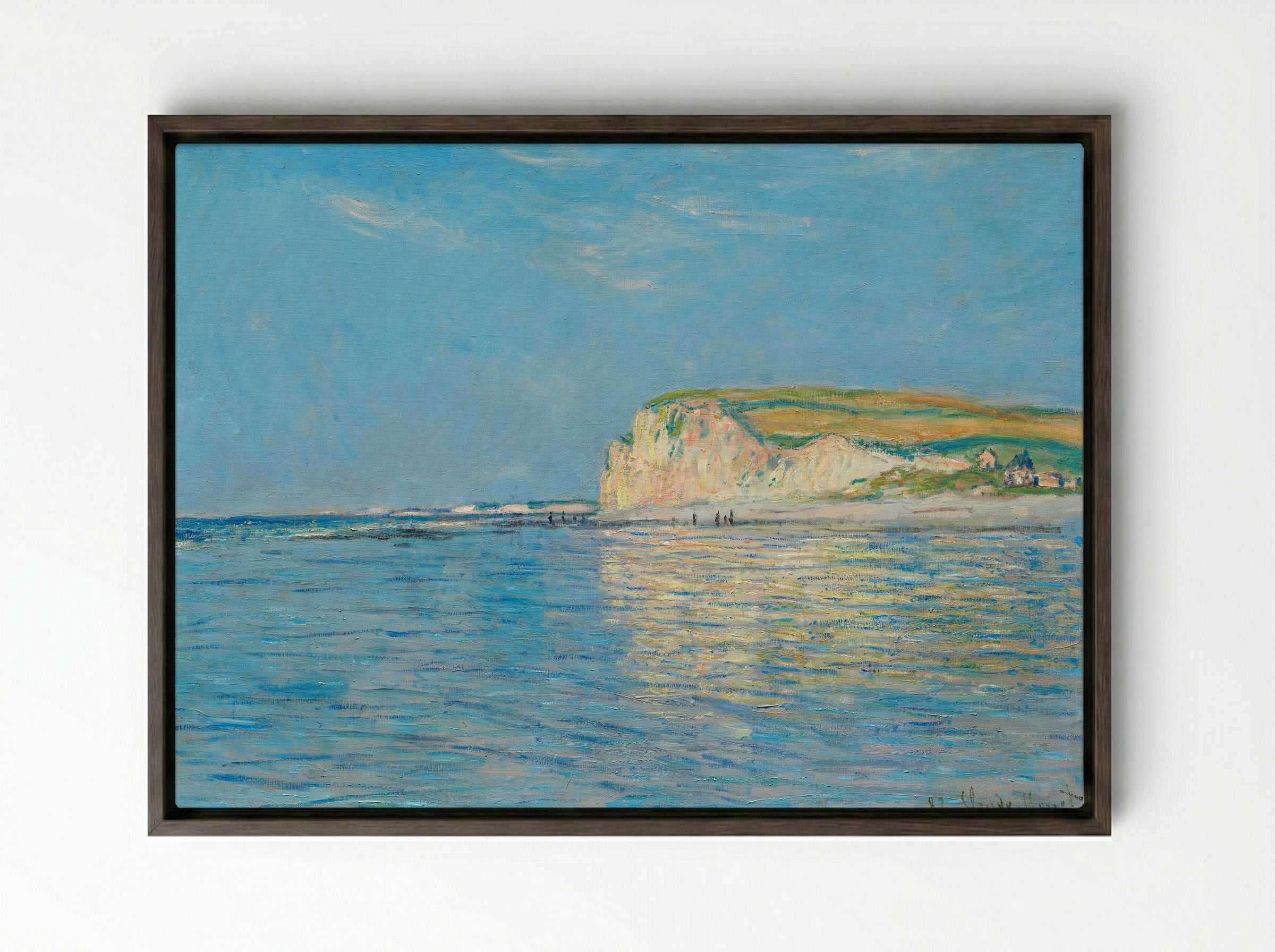 Low Tide at Pourville, near Dieppe - Claude Monet - Framed Canvas Dark Wood