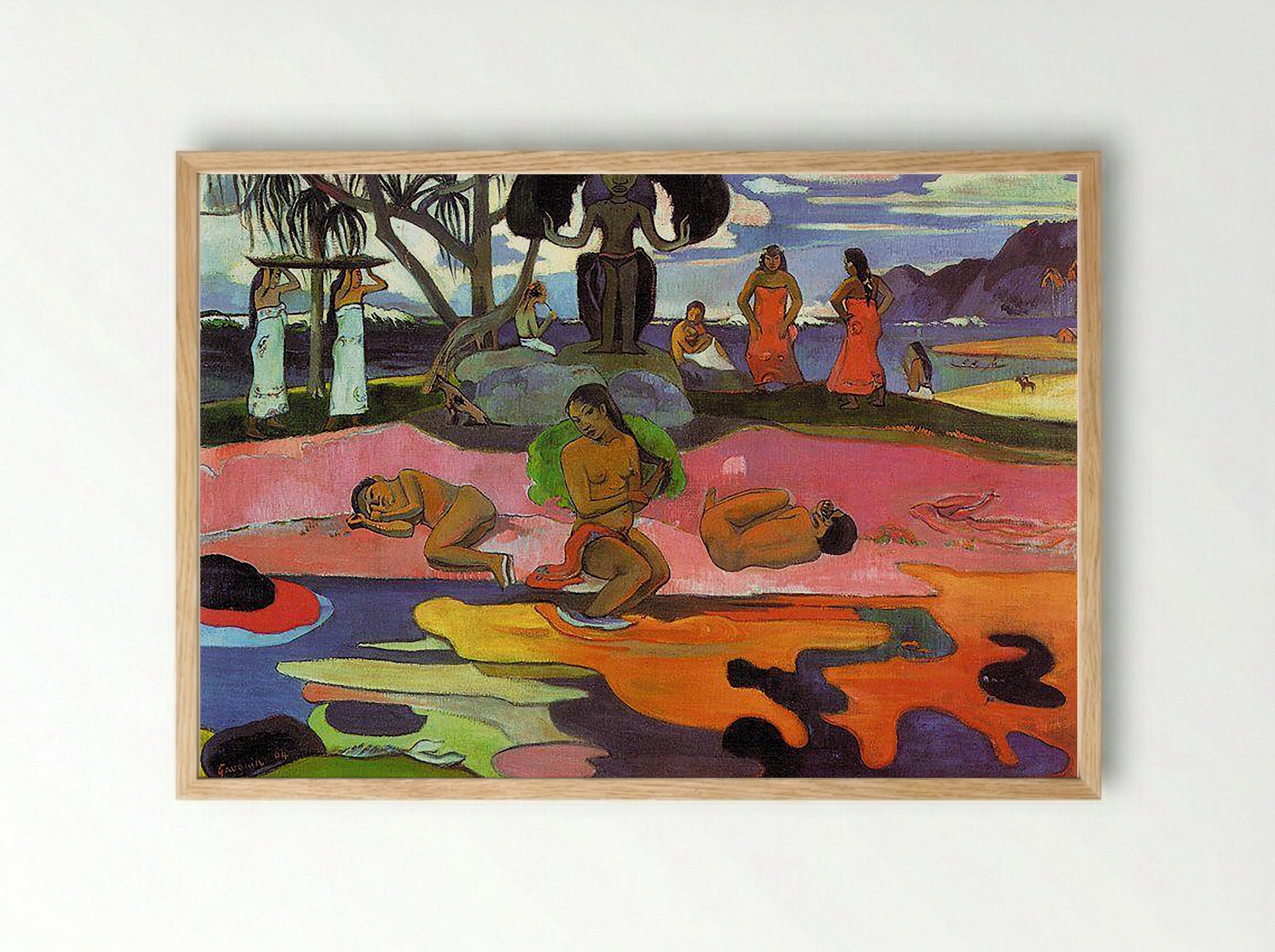 Day of the God (Mahana No Atua) - Paul Gauguin - Framed Print Wood