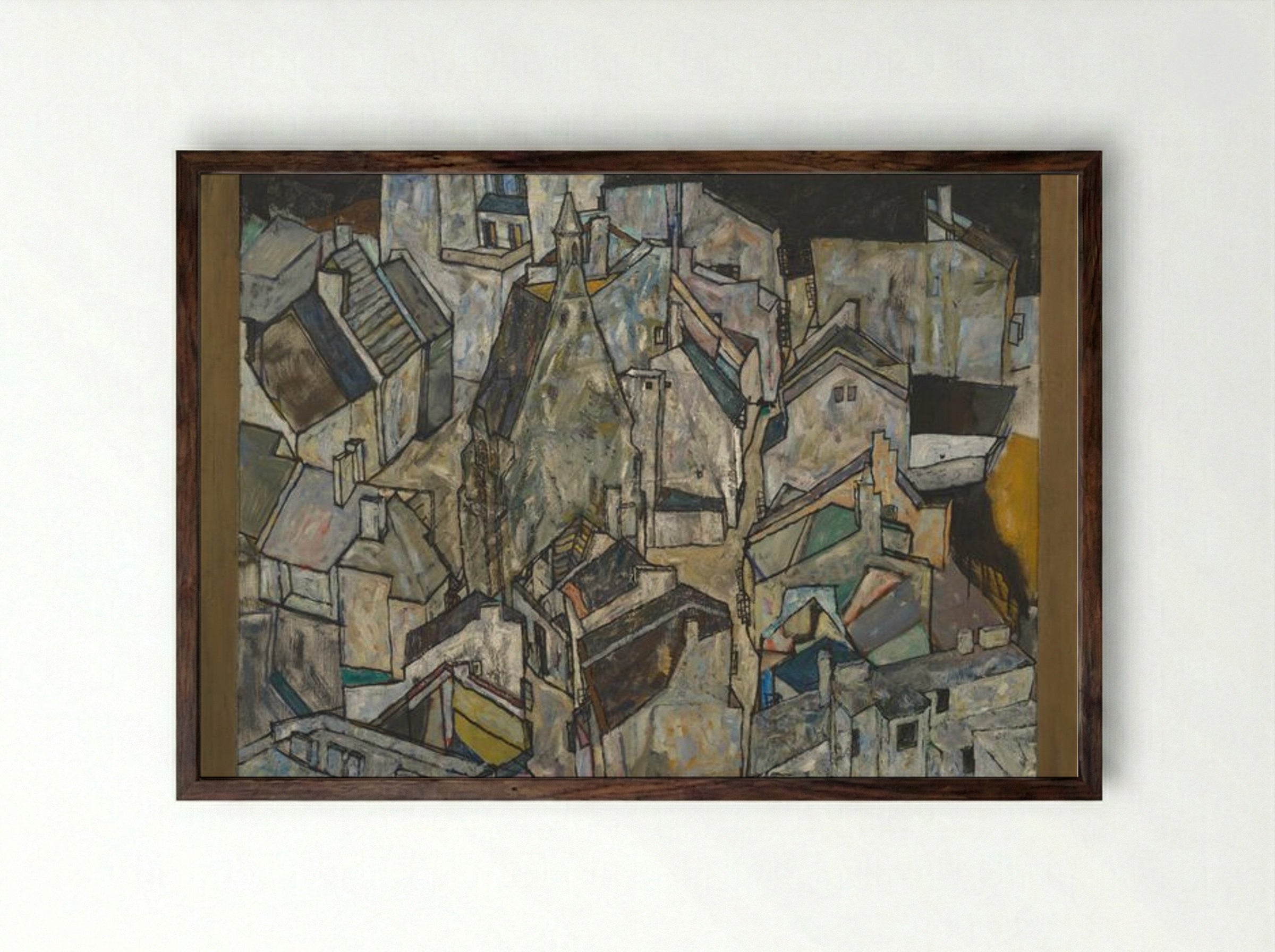 Moedling II - Egon Schiele - Framed Print Dark Wood