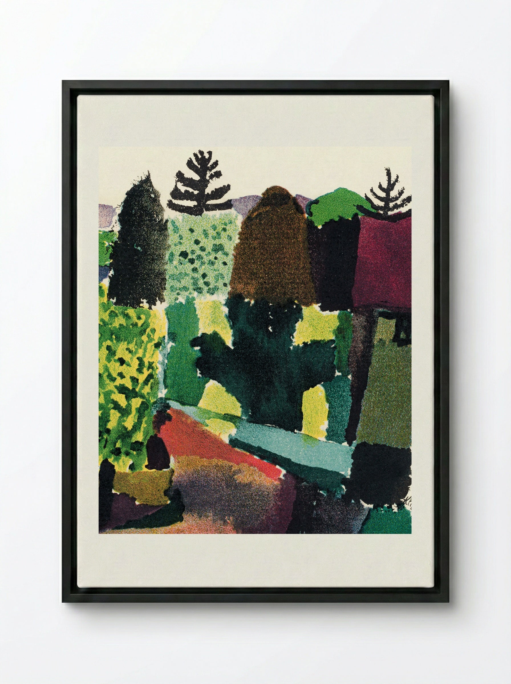 Park - Paul Klee - Framed Canvas Black