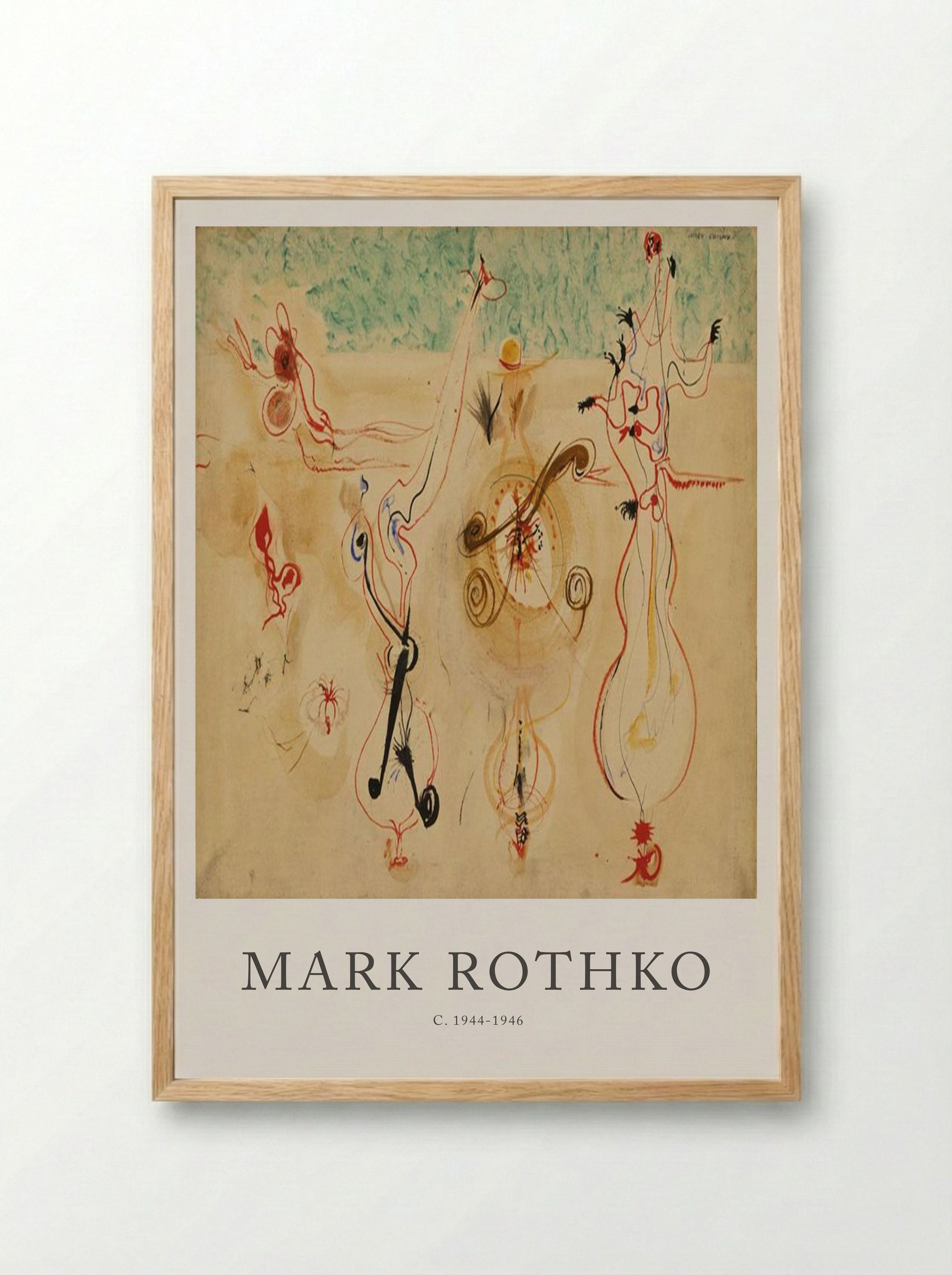 Untitled (Biomorphic Figures) - Mark Rothko - Framed Print Wood