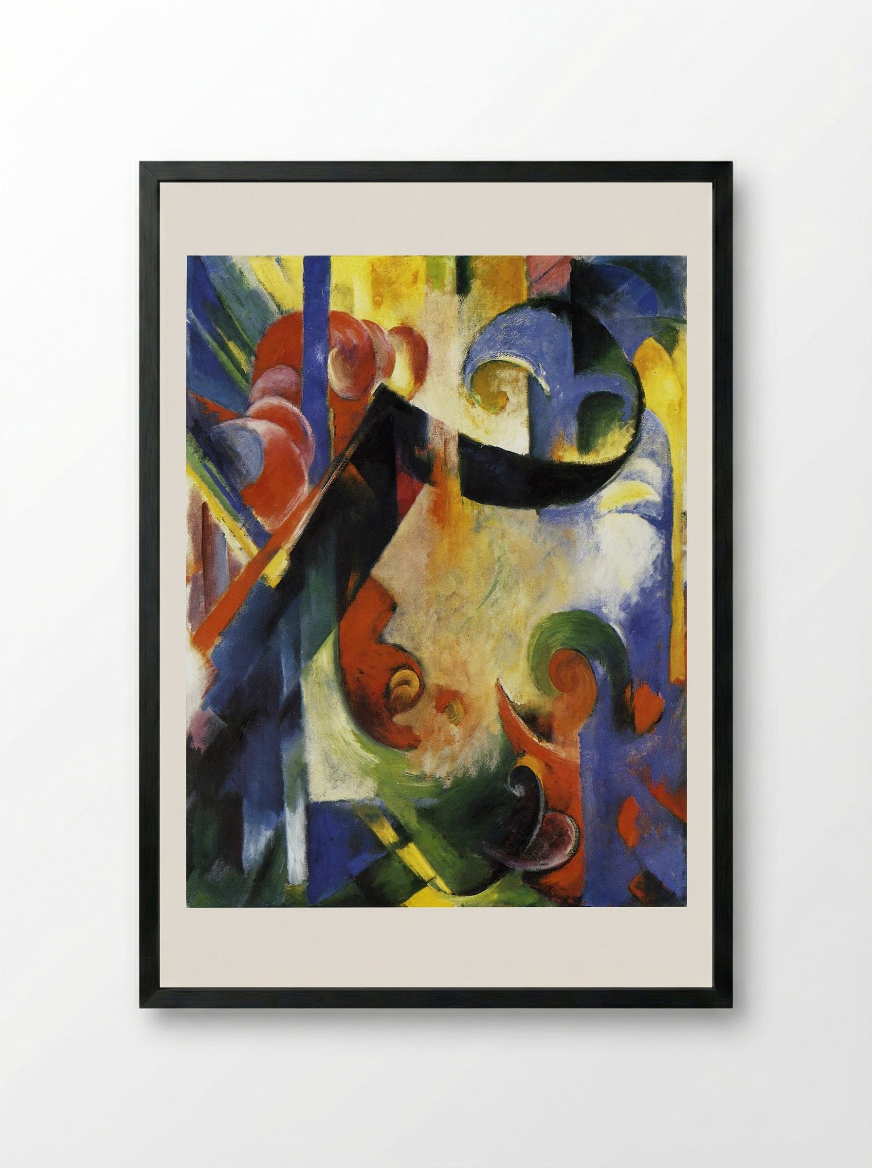 Broken Forms - Franz Marc - Framed Print Black