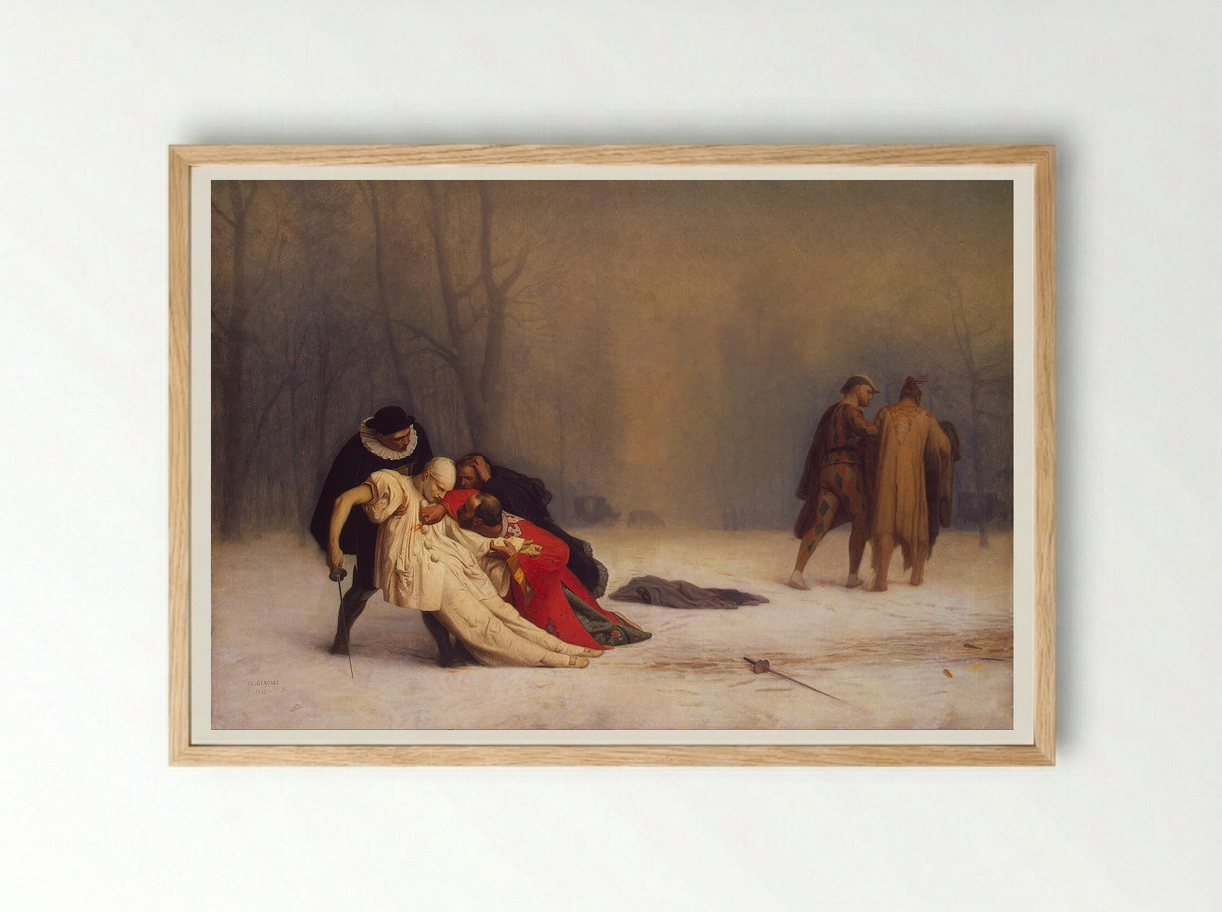 The Duel After the Masquerade - Jean-Léon Gérôme - Framed Print Wood