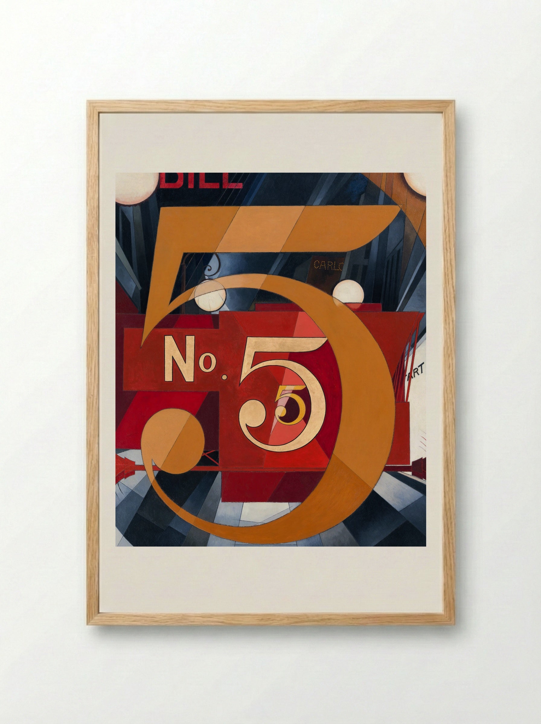 I Saw the Figure 5 in Gold - Charles Demuth - Framed Print Wood