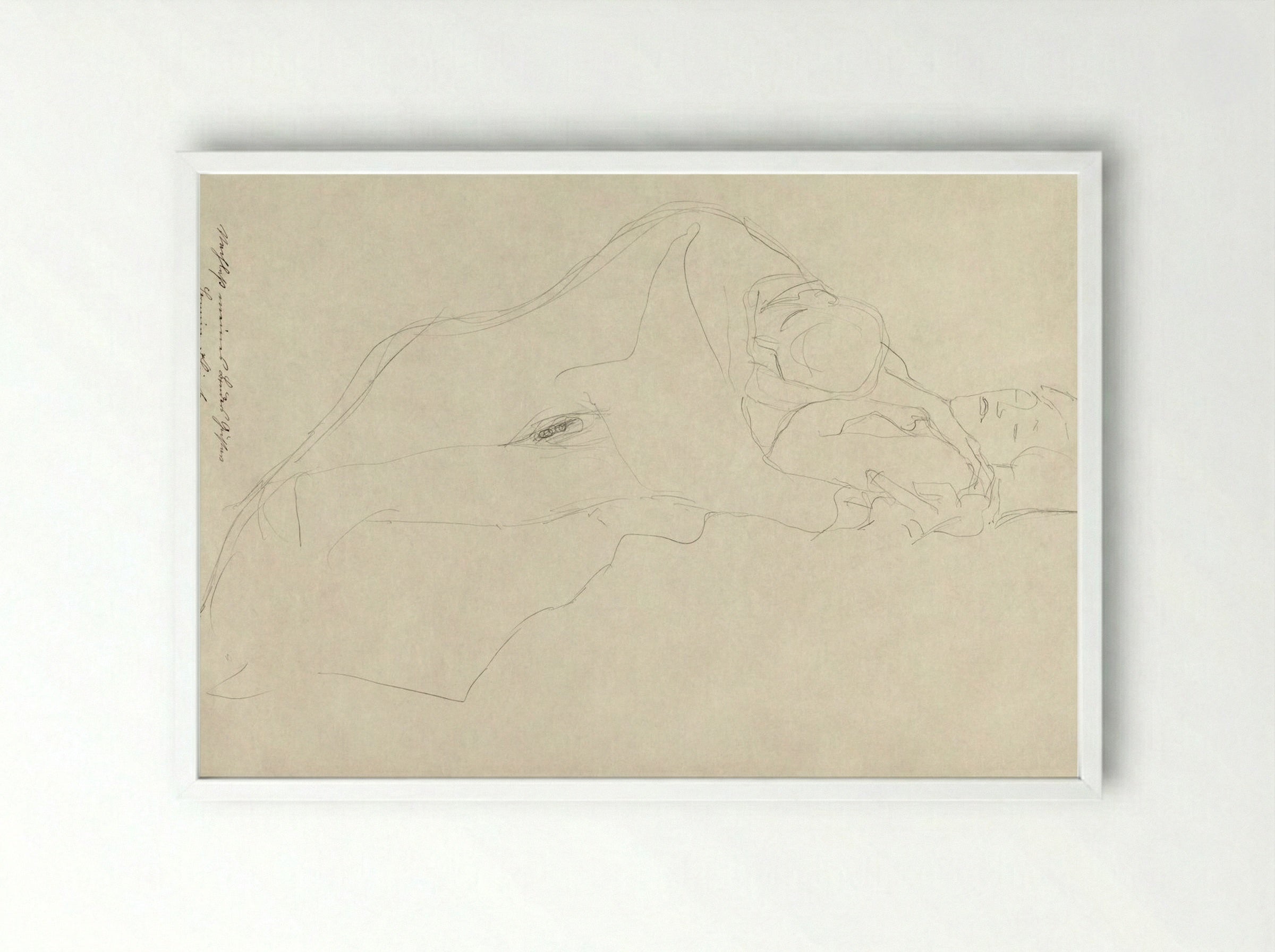 The Lovers - Gustav Klimt - Framed Print White