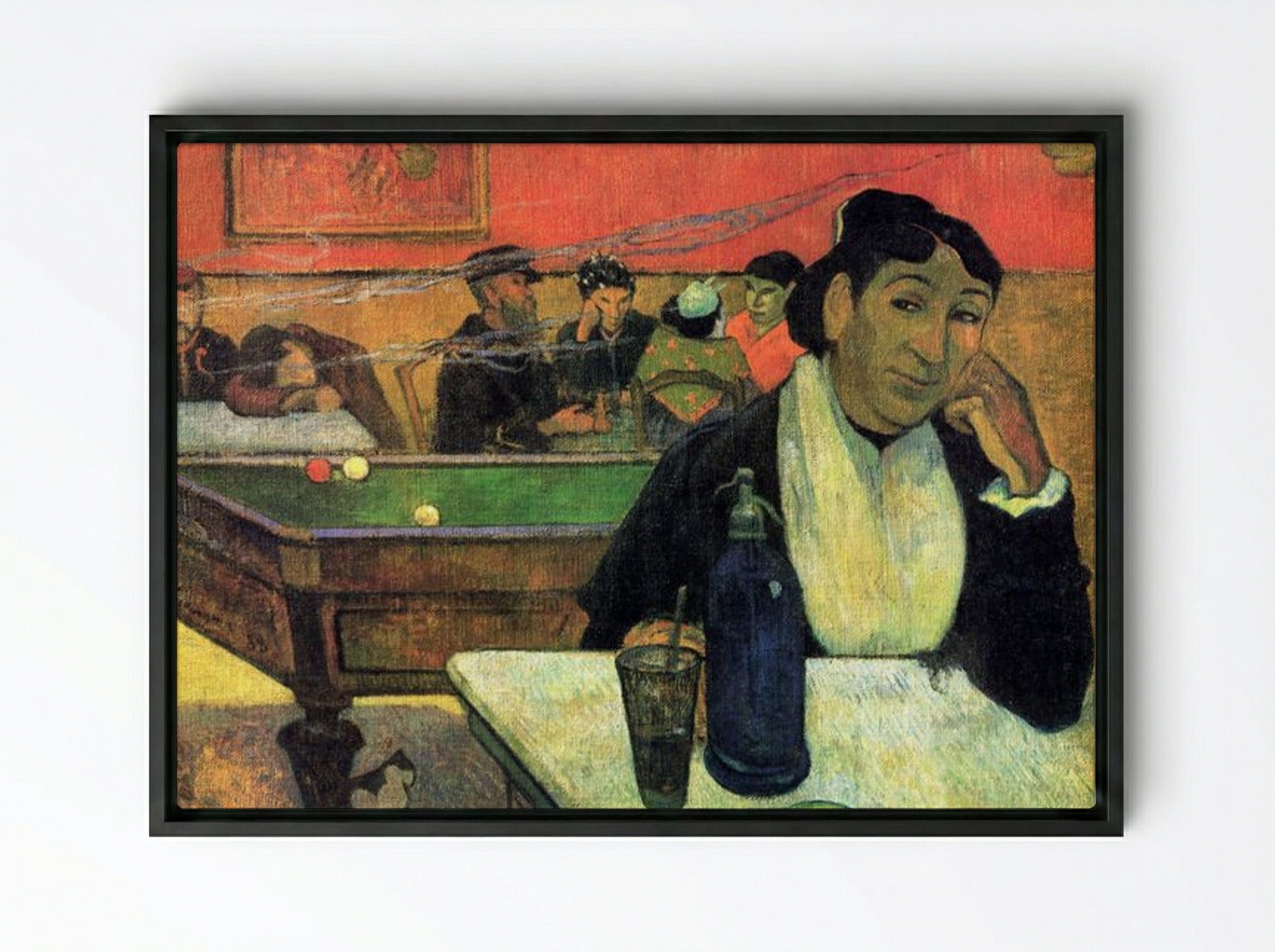 Night Café at Arles - Paul Gauguin - Framed Canvas Black