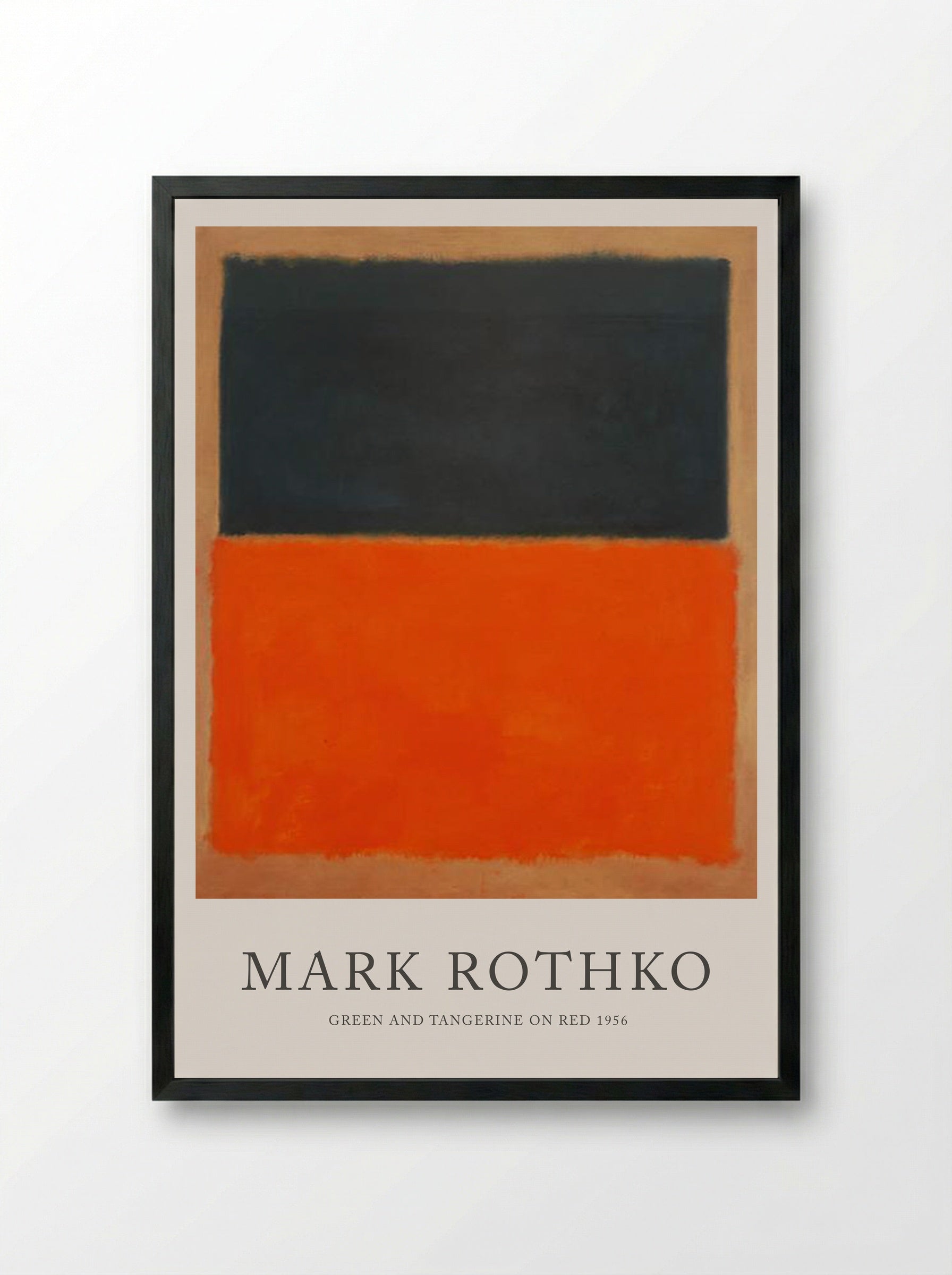 Green and Tangerine on Red - Mark Rothko - Framed Print Black