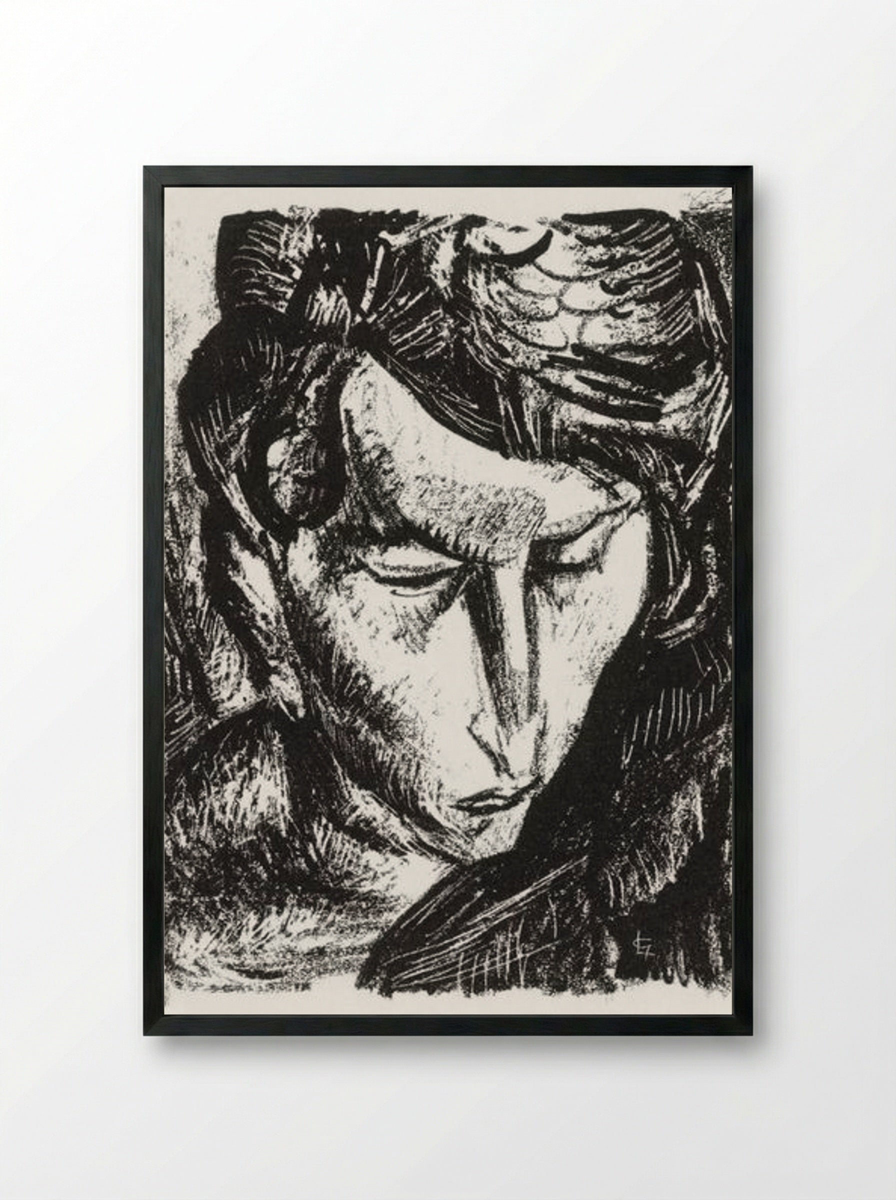 Portrait of an Unknown Woman - Leo Gestel - Framed Print Black