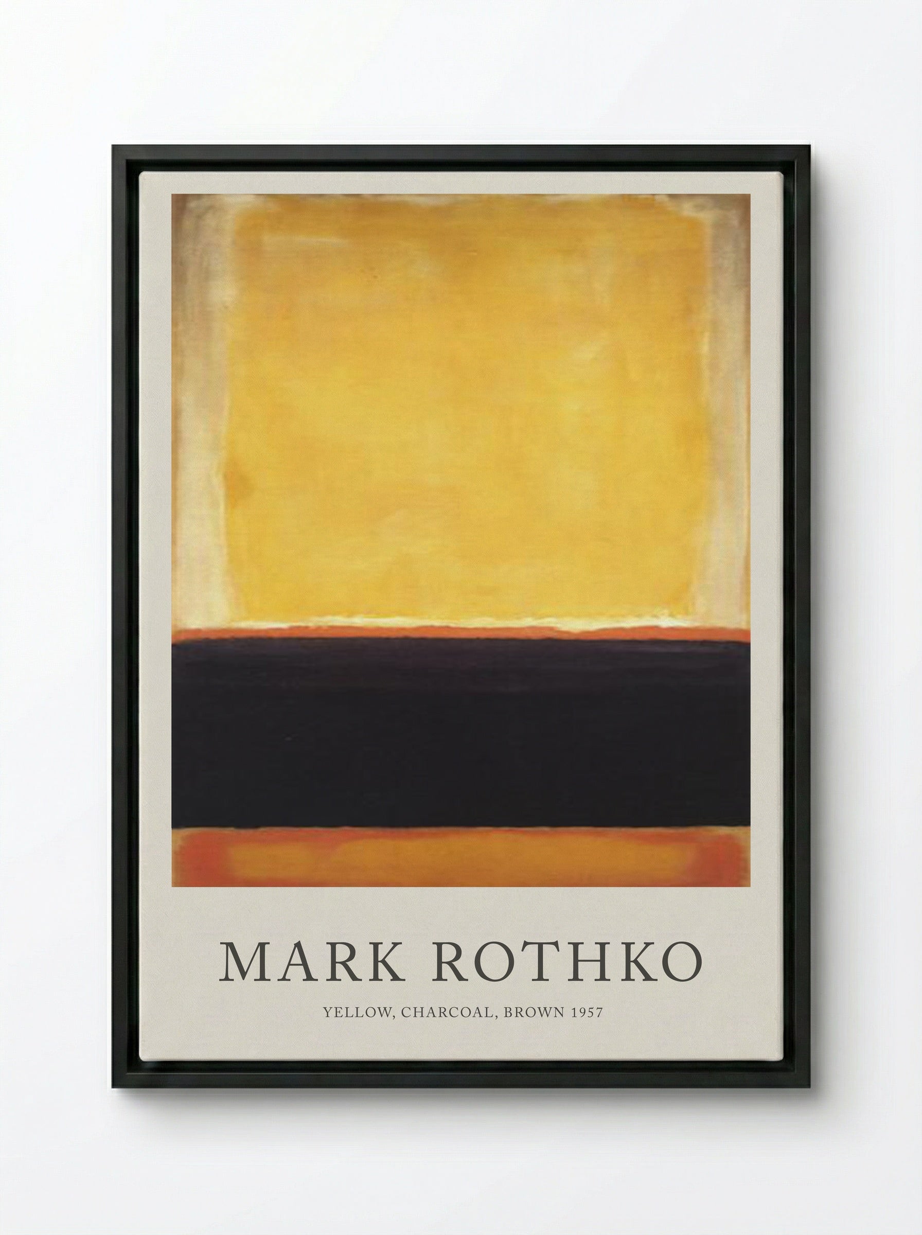 Yellow, Charcoal, Brown - Mark Rothko - Framed Canvas Black