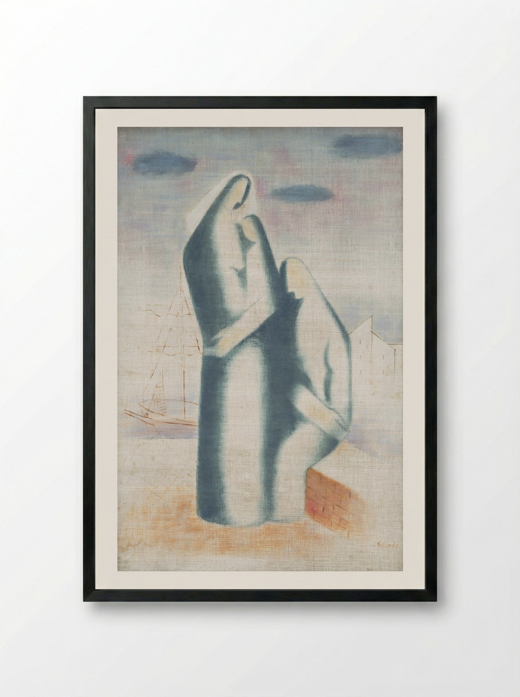 Poor Family - Mikuláš Galanda - Framed Print Black