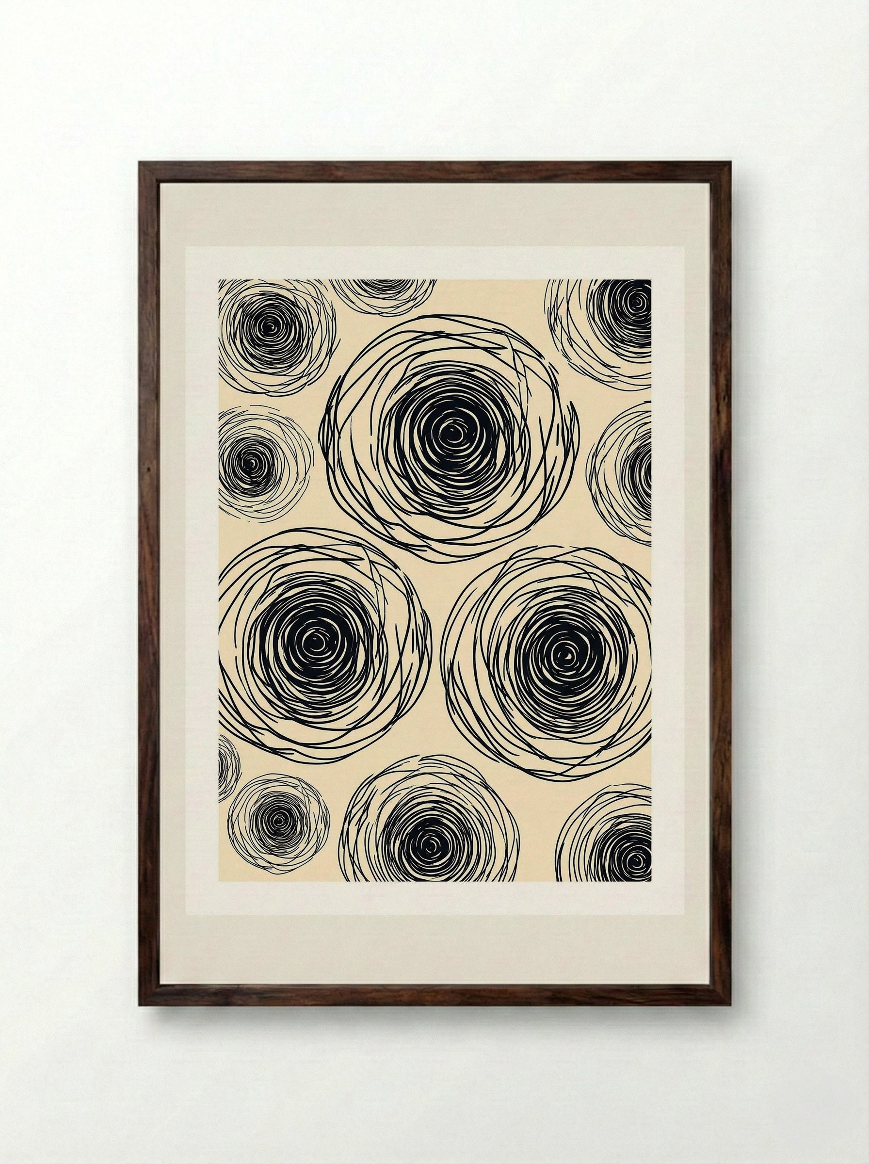 Swirling Cosmos Poster - Framed Print Dark Wood