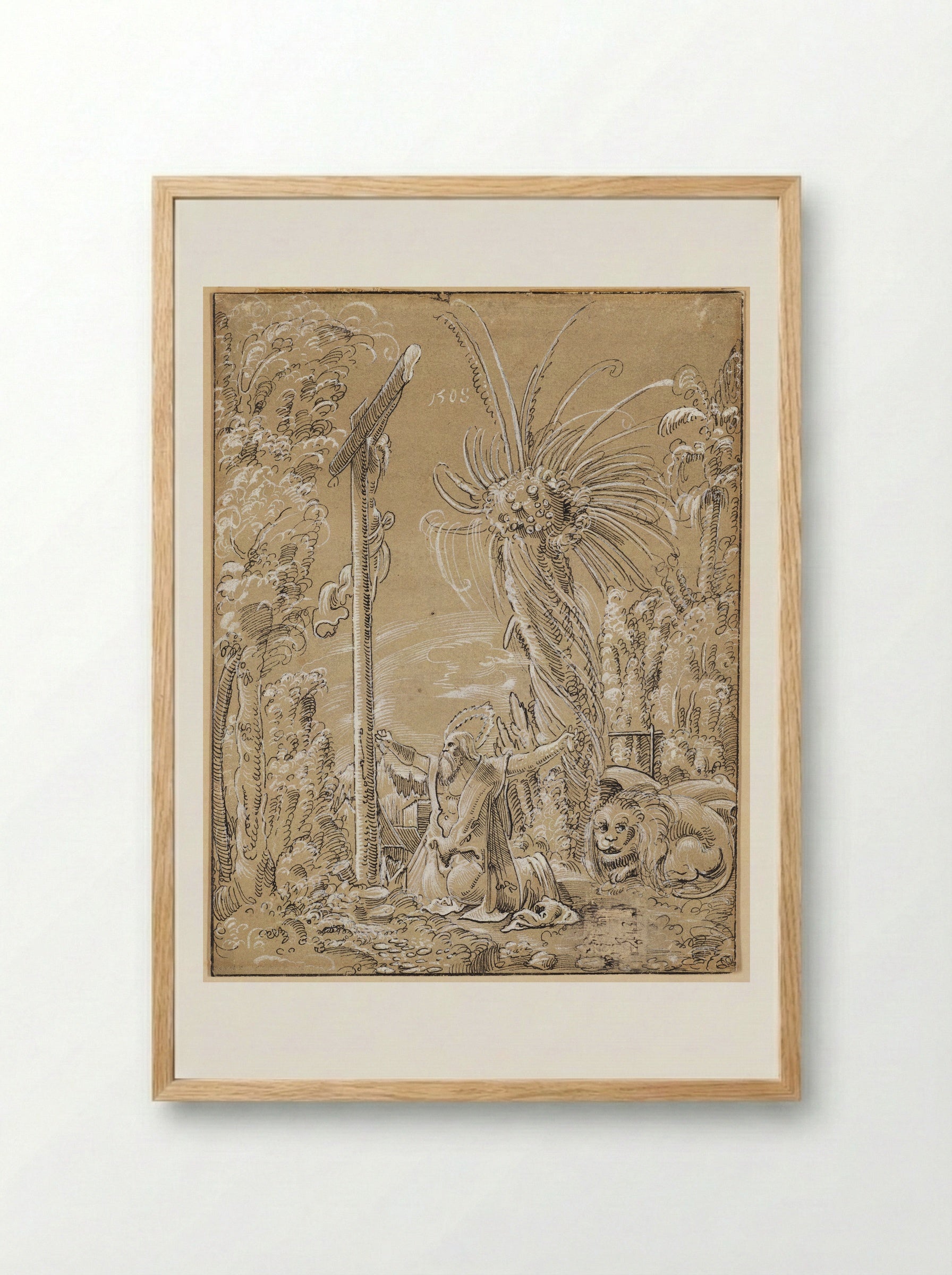 Saint Jerome in the Desert - Albrecht Altdorfer - Framed Print Wood