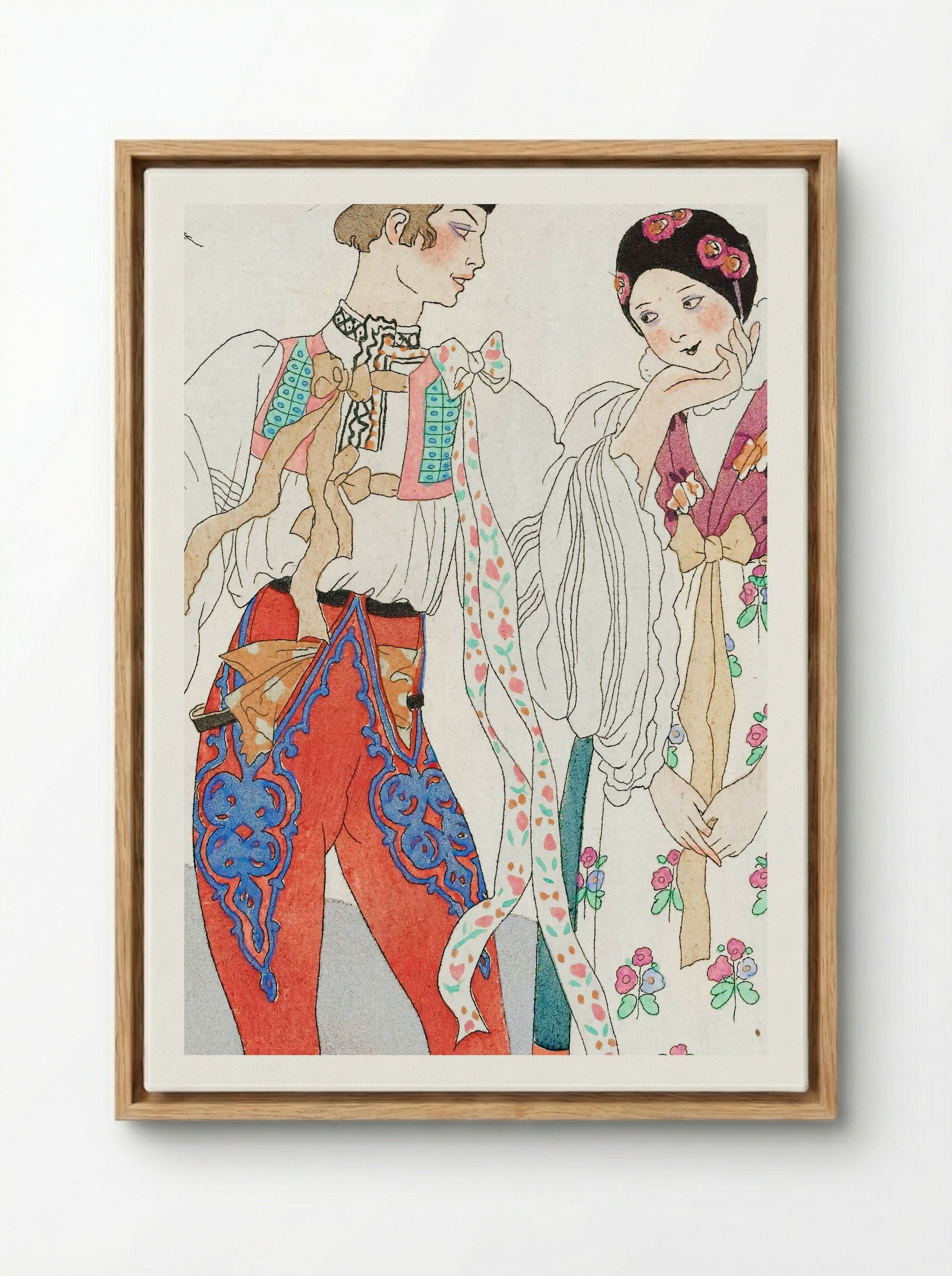 Le Coq du Village - George Barbier - Framed Canvas Wood