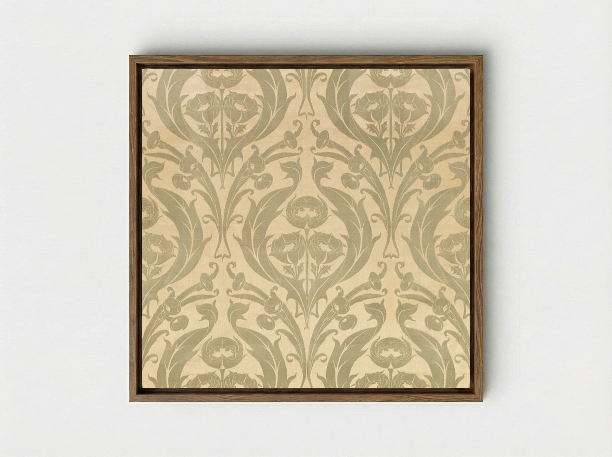 Textile Fragment with Floral Motifs - William Morris - Framed Canvas Wood