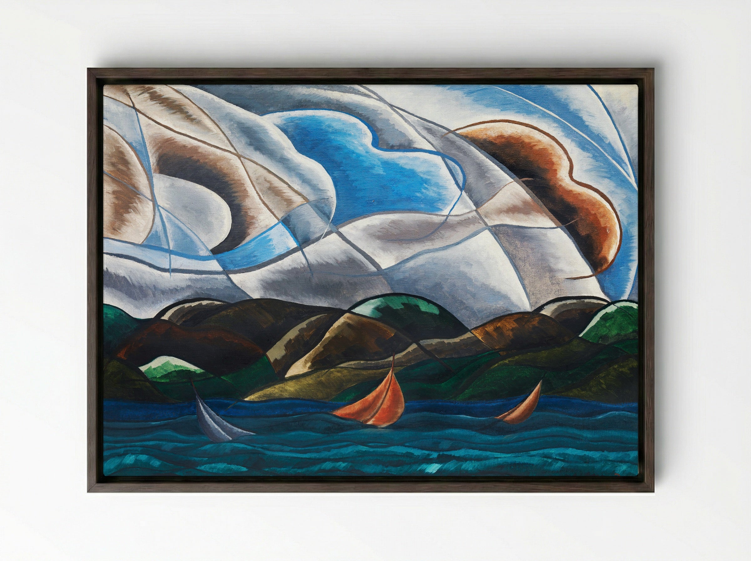 Clouds and Water - Arthur Dove - Framed Canvas Dark Wood