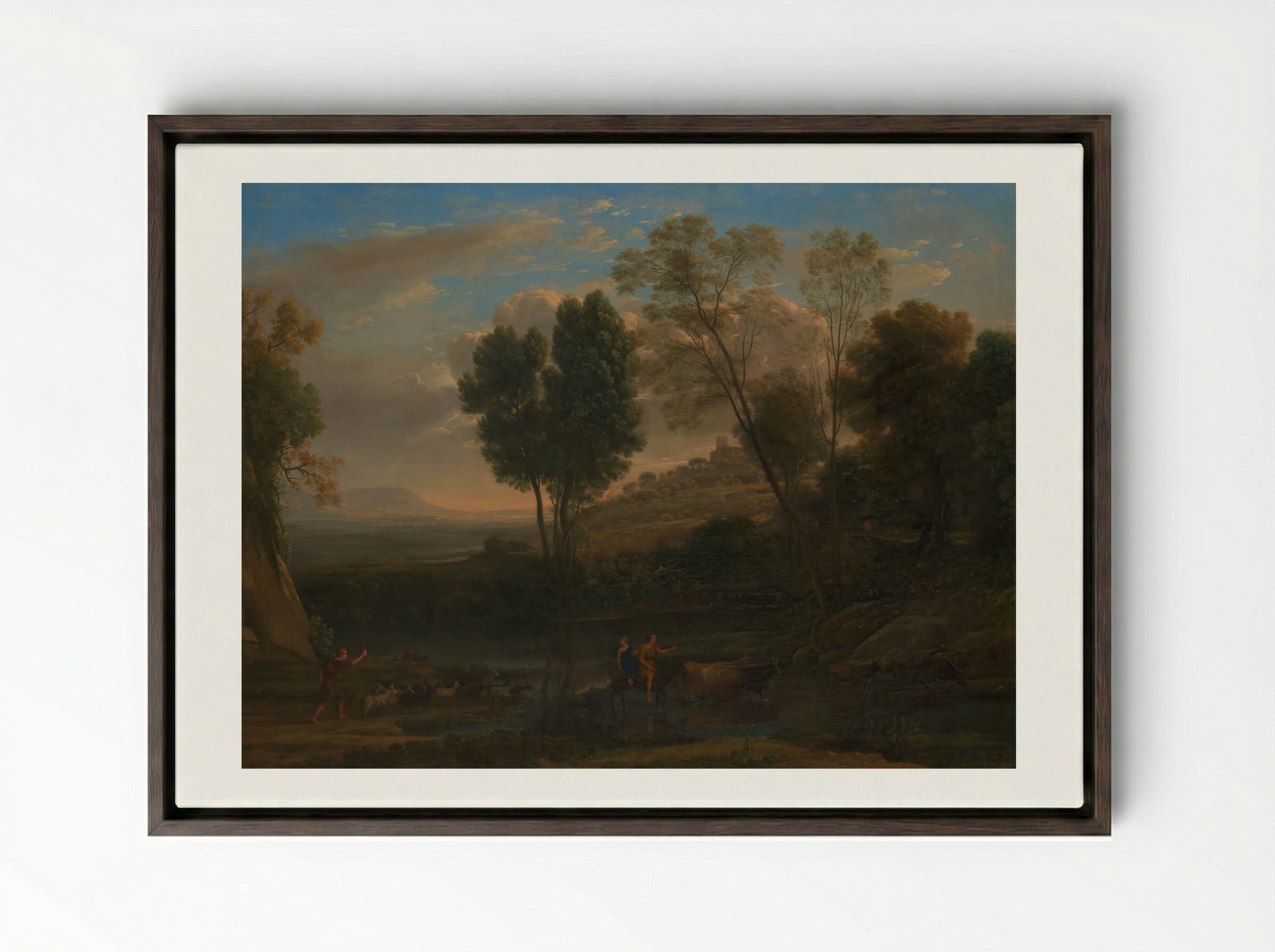 Sunrise - Claude Lorrain - Framed Canvas Dark Wood