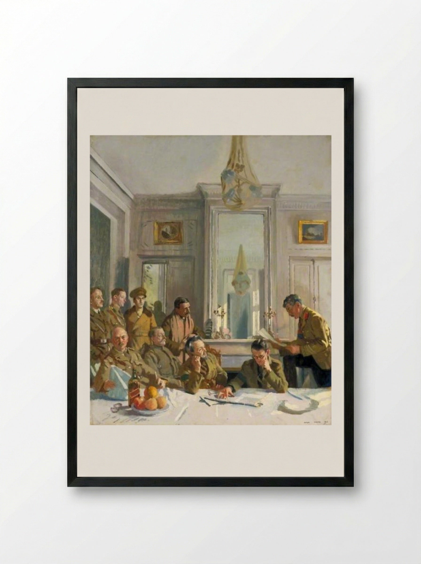 Some Members of the Allied Press Camp with Their Press Officers - William Orpen - Framed Print Black