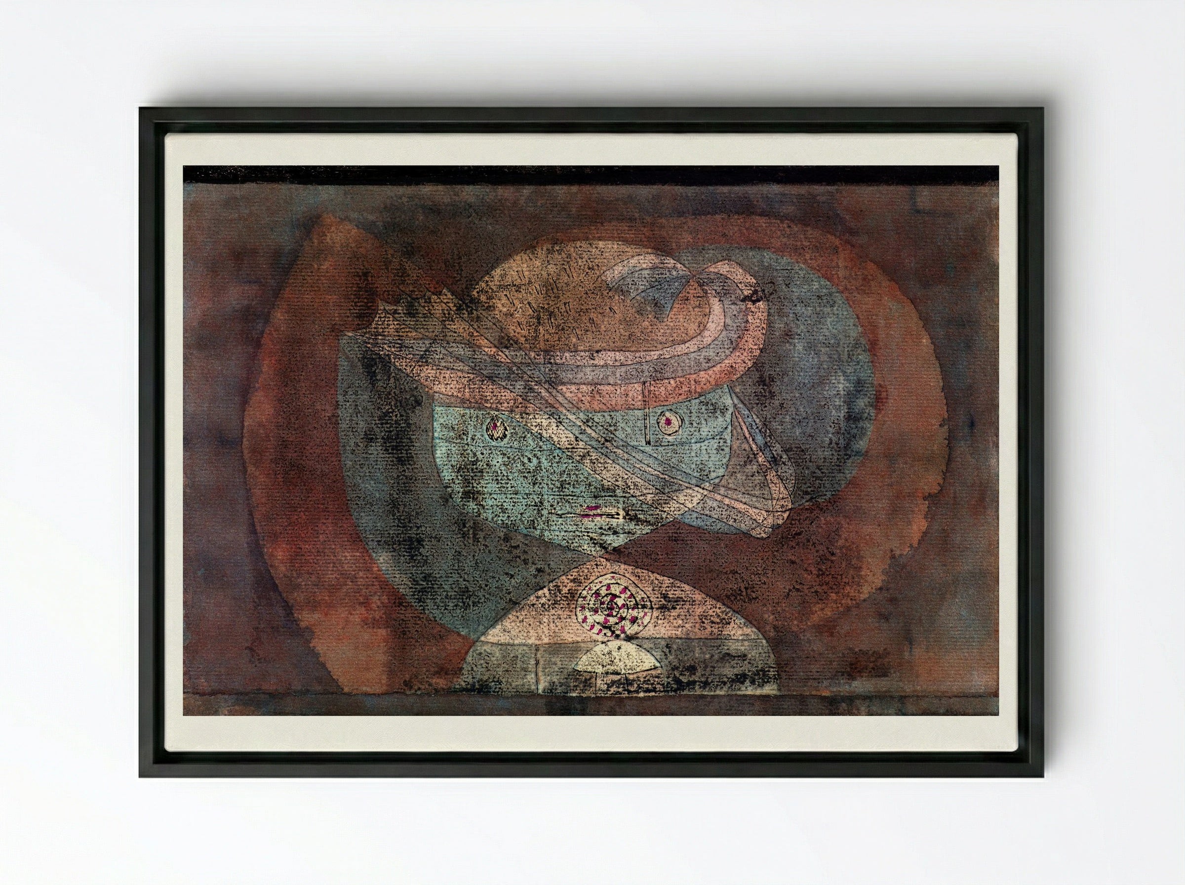 Movement around a Child - Paul Klee - Framed Canvas Black