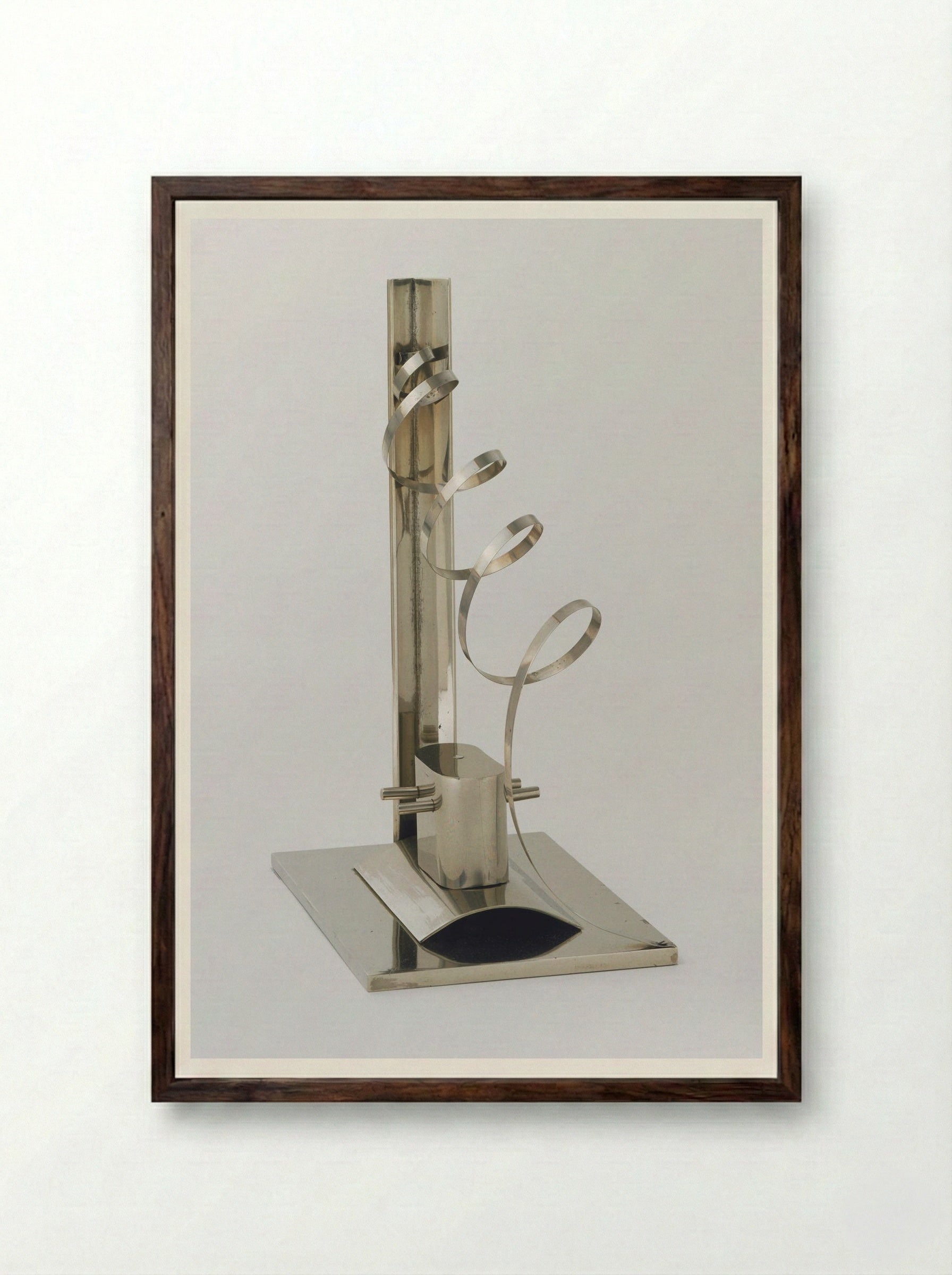Nickel Construction - László Moholy-Nagy - Framed Print Dark Wood