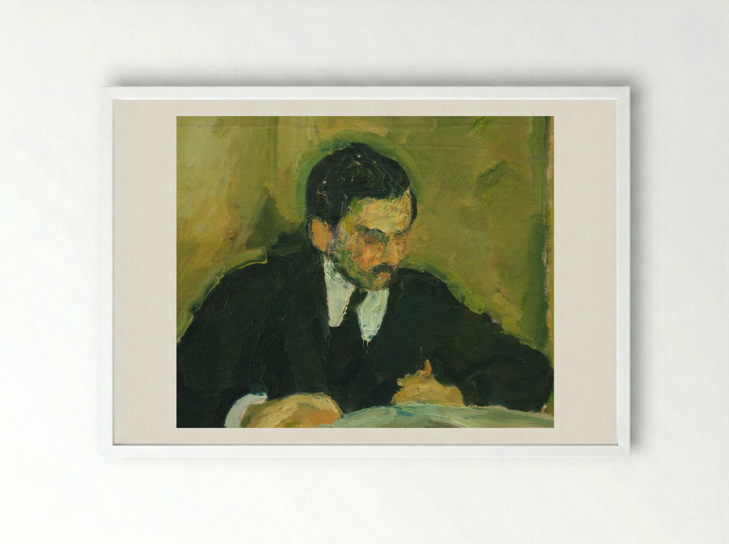 The Painter Ernst Goldschmidt Reading - Harald Giersing - Framed Print White