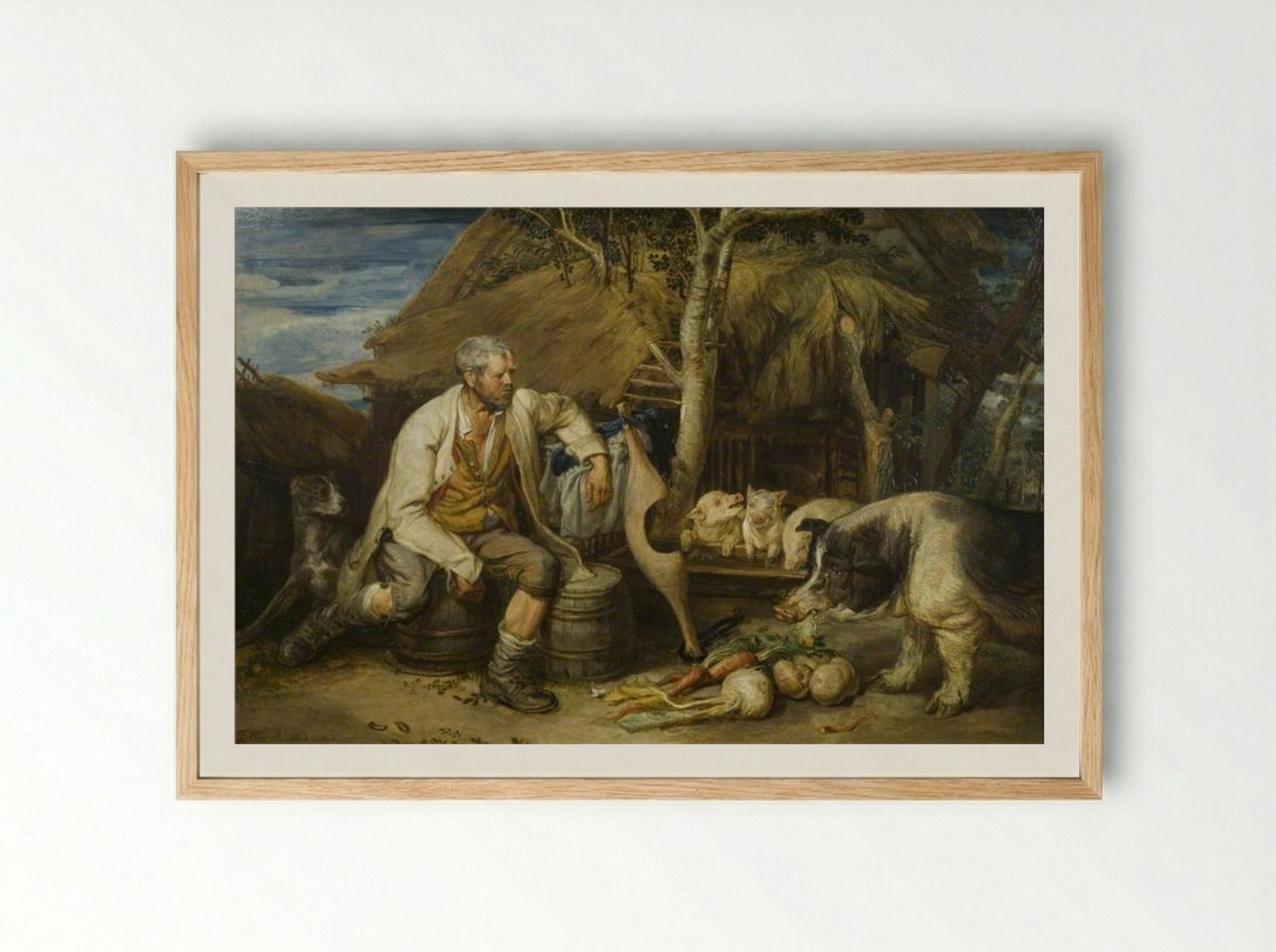The Swineherd - James Ward - Framed Print Wood