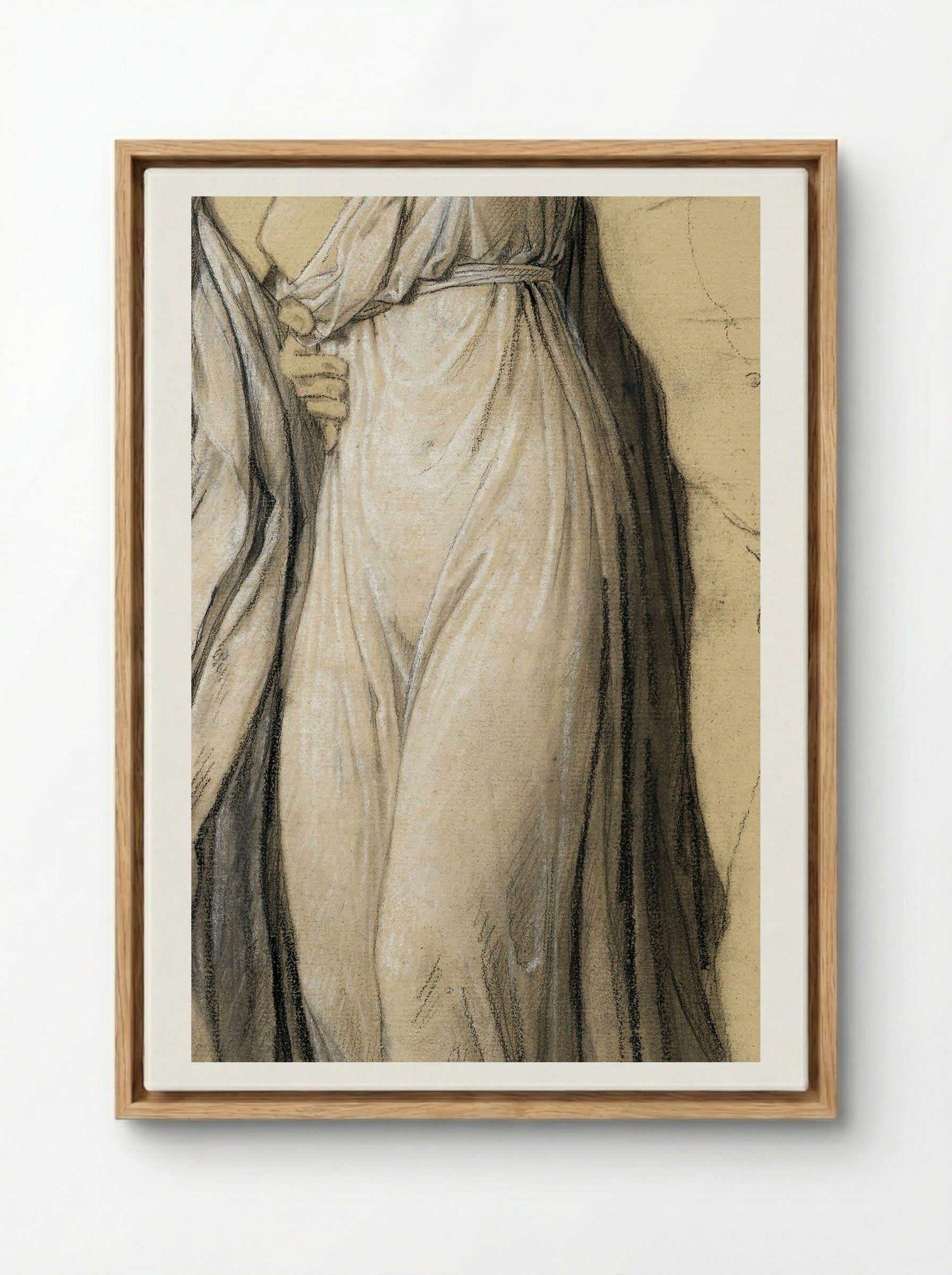Drapery Study for Castor and Pollux Freeing Helen - Joseph-Ferdinand Lancrenon - Framed Canvas Wood
