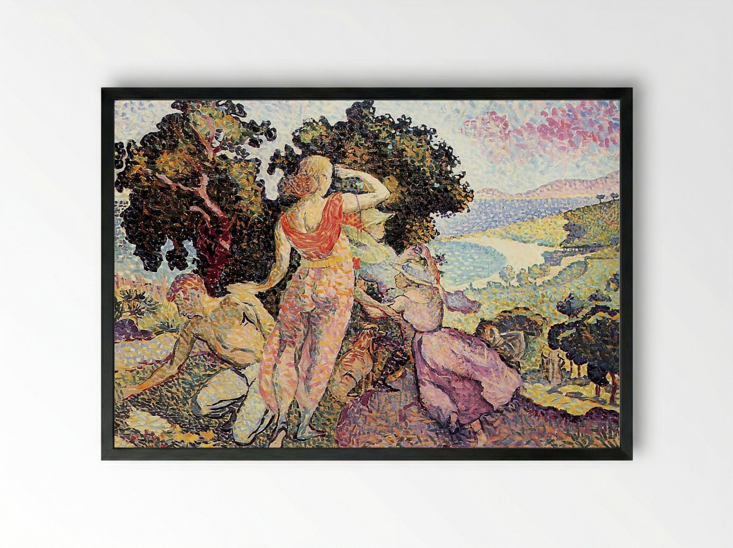 The Excursionists - Henri-Edmond Cross - Framed Print Black