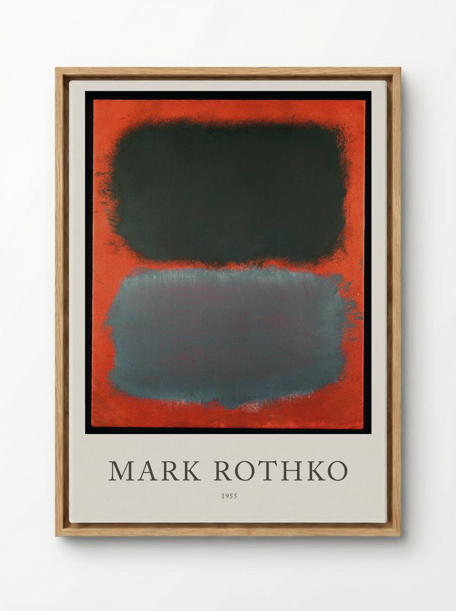 Untitled (Black and Grey Over Orange) - Mark Rothko - Framed Canvas Wood