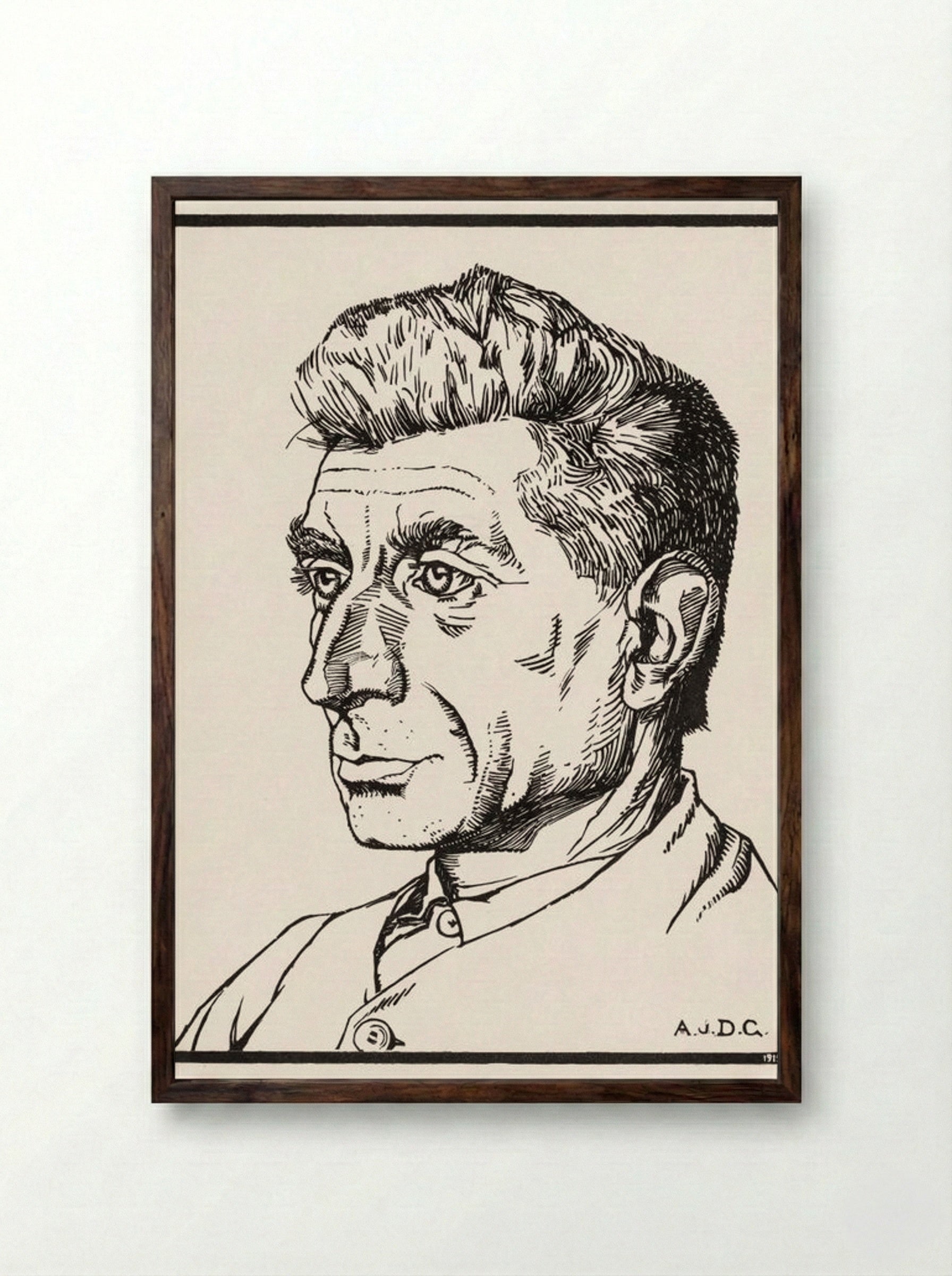 Portrait of a Man - Julie de Graag - Framed Print Dark Wood