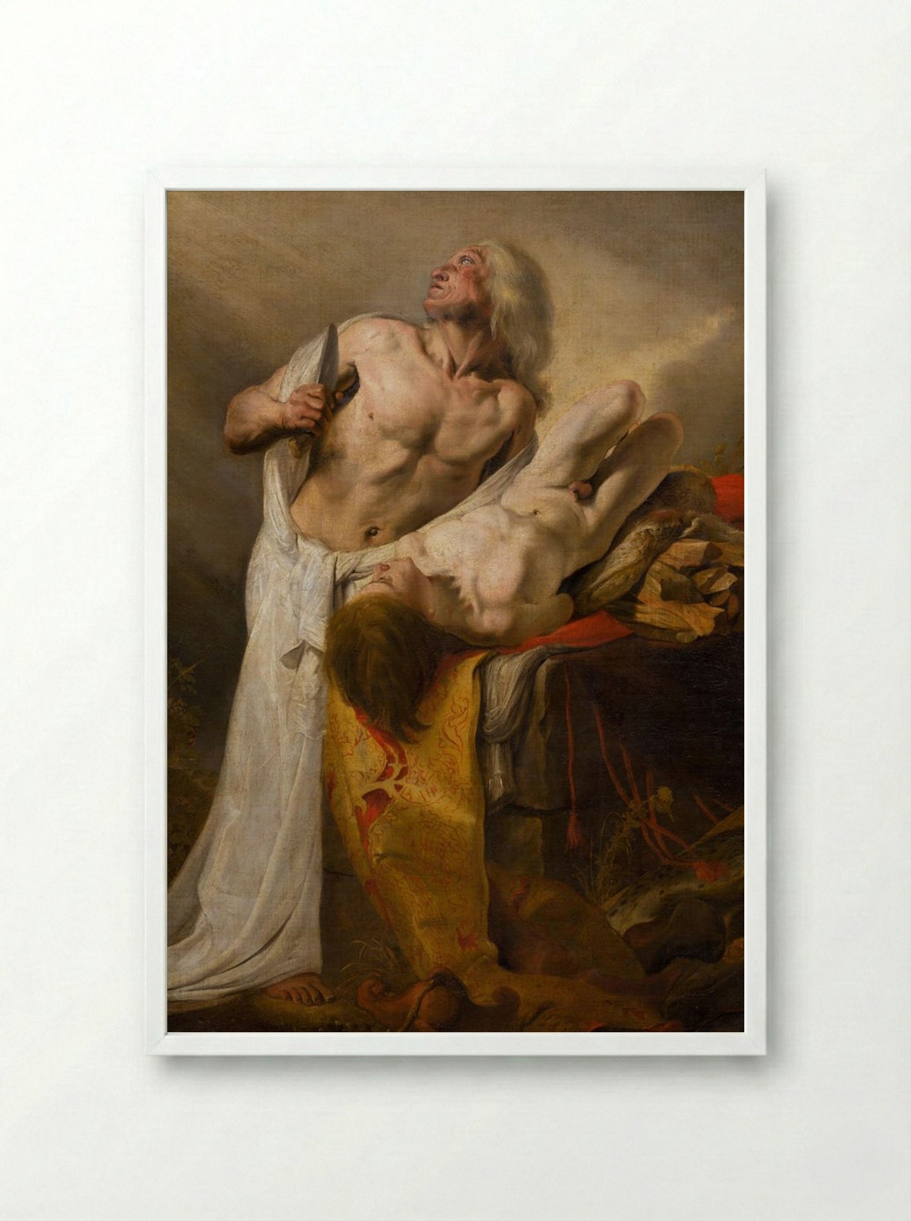 The Sacrifice of Isaac - Pieter de Grebber - Framed Print White