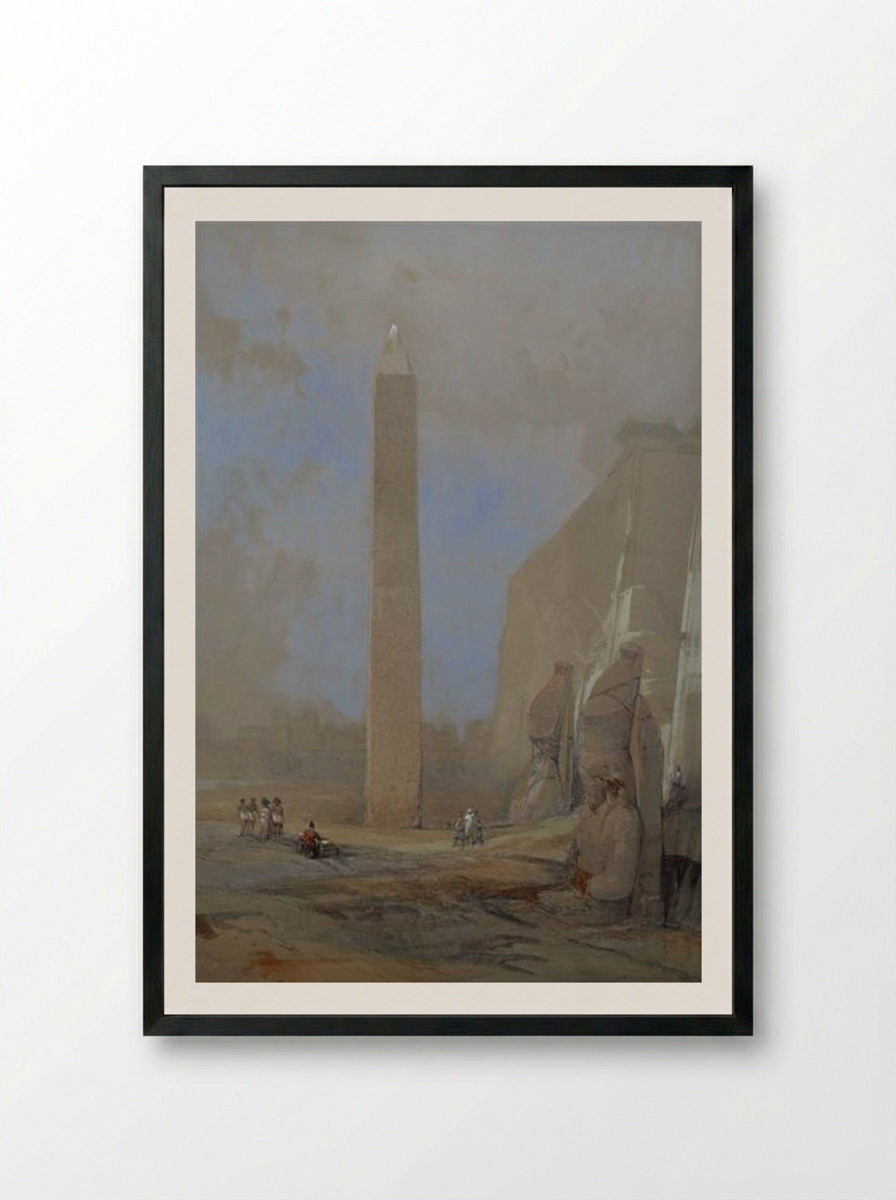 Obelisk at Luxor - David Roberts - Framed Print Black