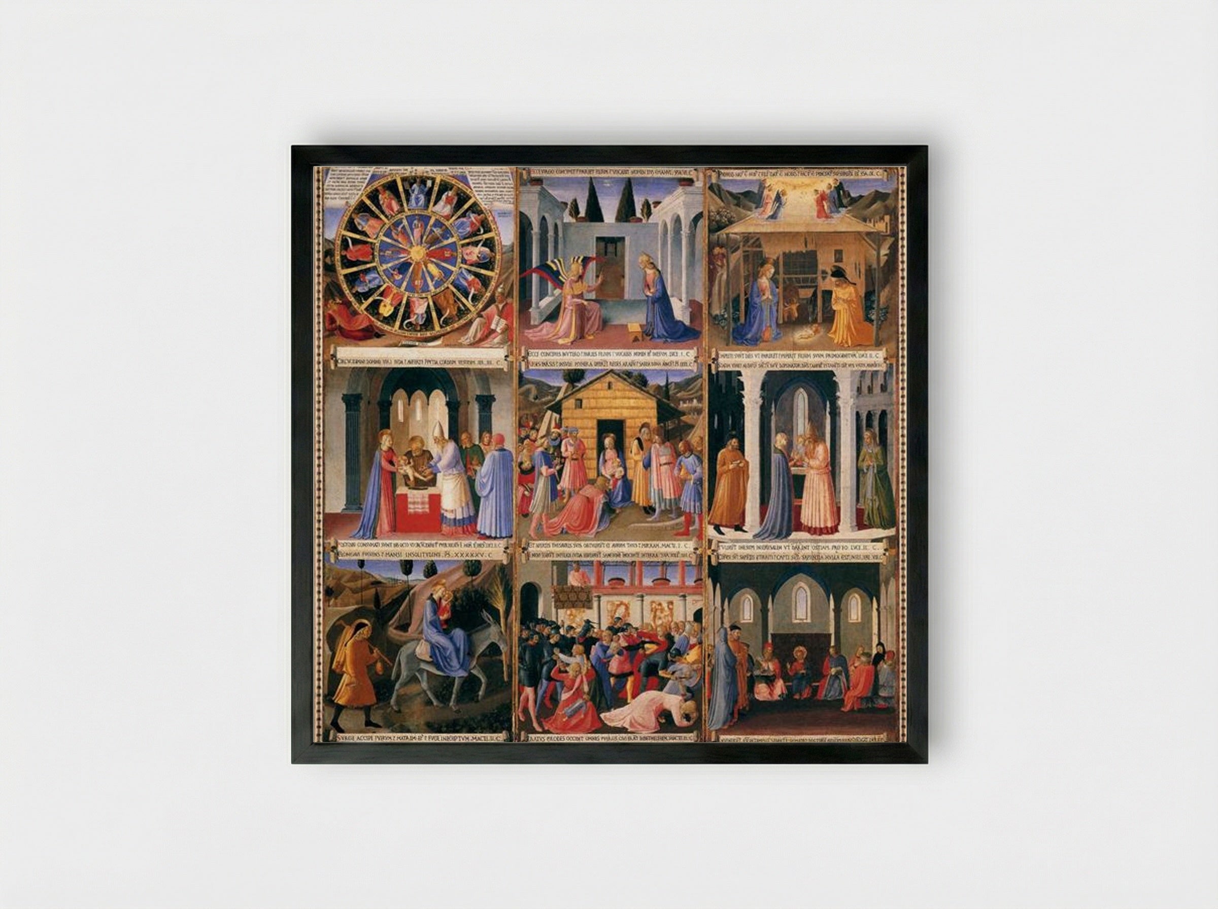 Scenes from the Life of Christ - Fra Angelico - Framed Print Black