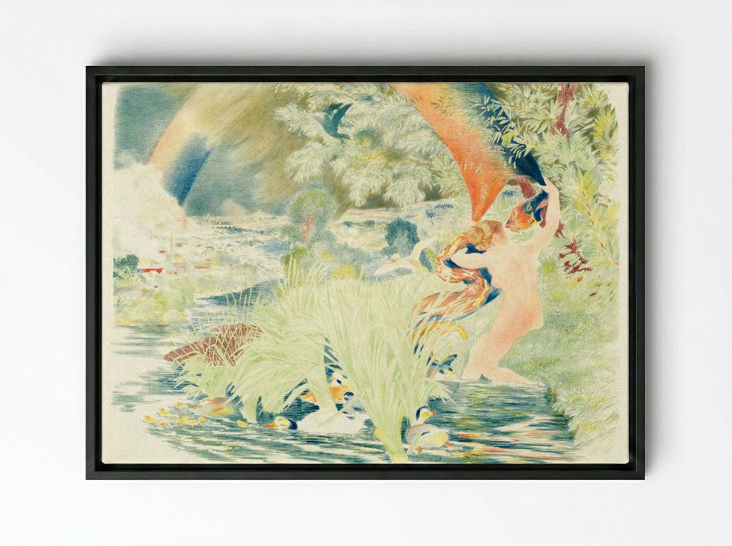 The Rainbow - Félix Bracquemond - Framed Canvas Black