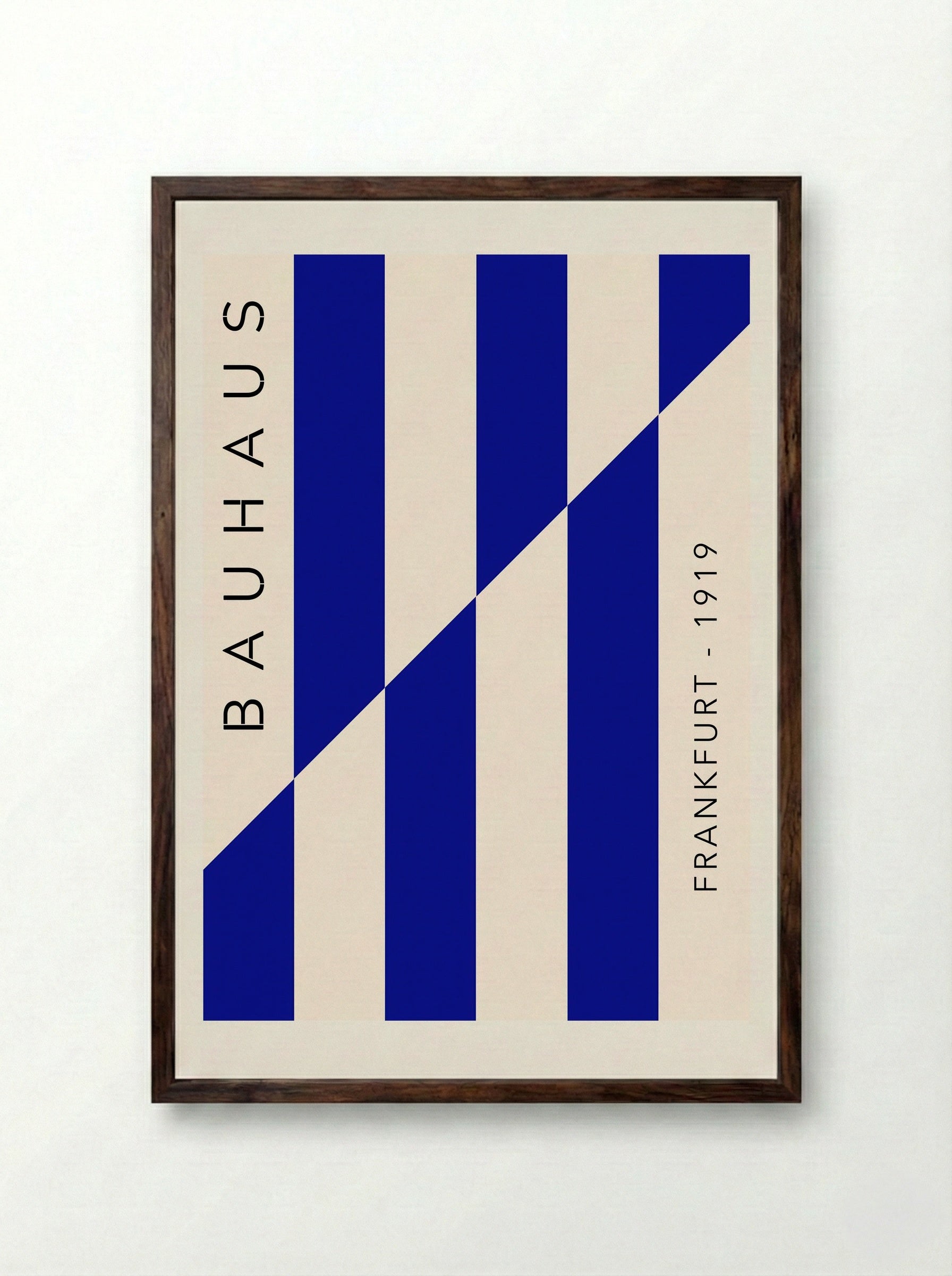 Bauhaus Frankfurt 1919 Geometric Art Print - Framed Print Dark Wood
