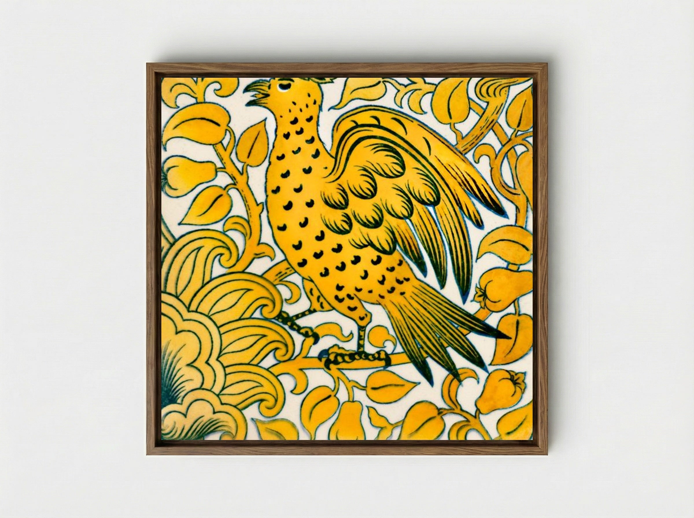 Lustre Tile with Bird Design - William De Morgan - Framed Canvas Wood