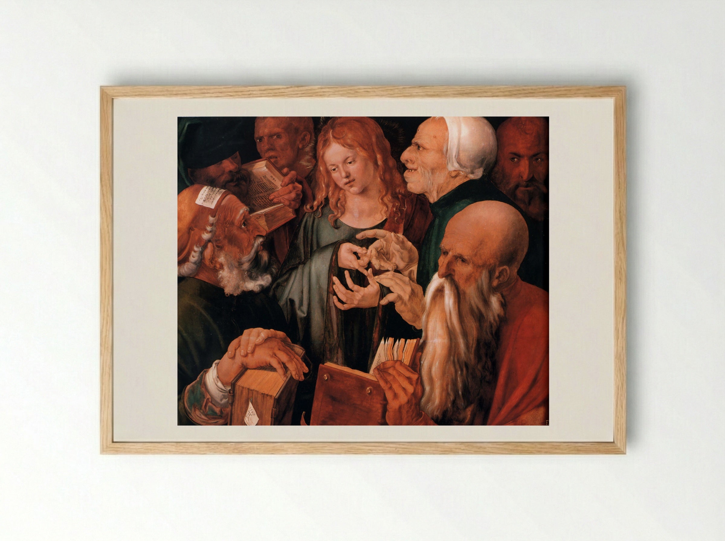 Christ among the Doctors - Albrecht Dürer - Framed Print Wood