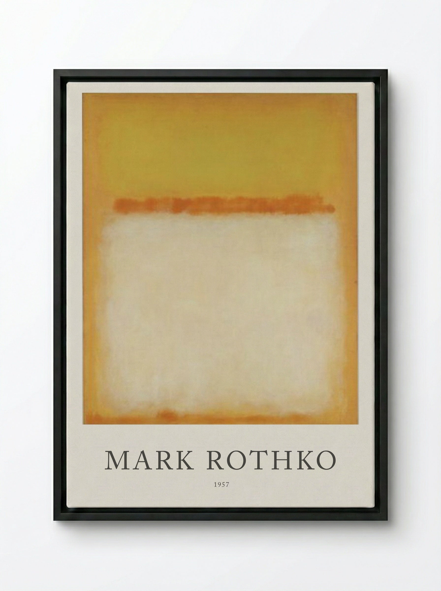 Untitled (Yellow, Orange, White) - Mark Rothko - Framed Canvas Black