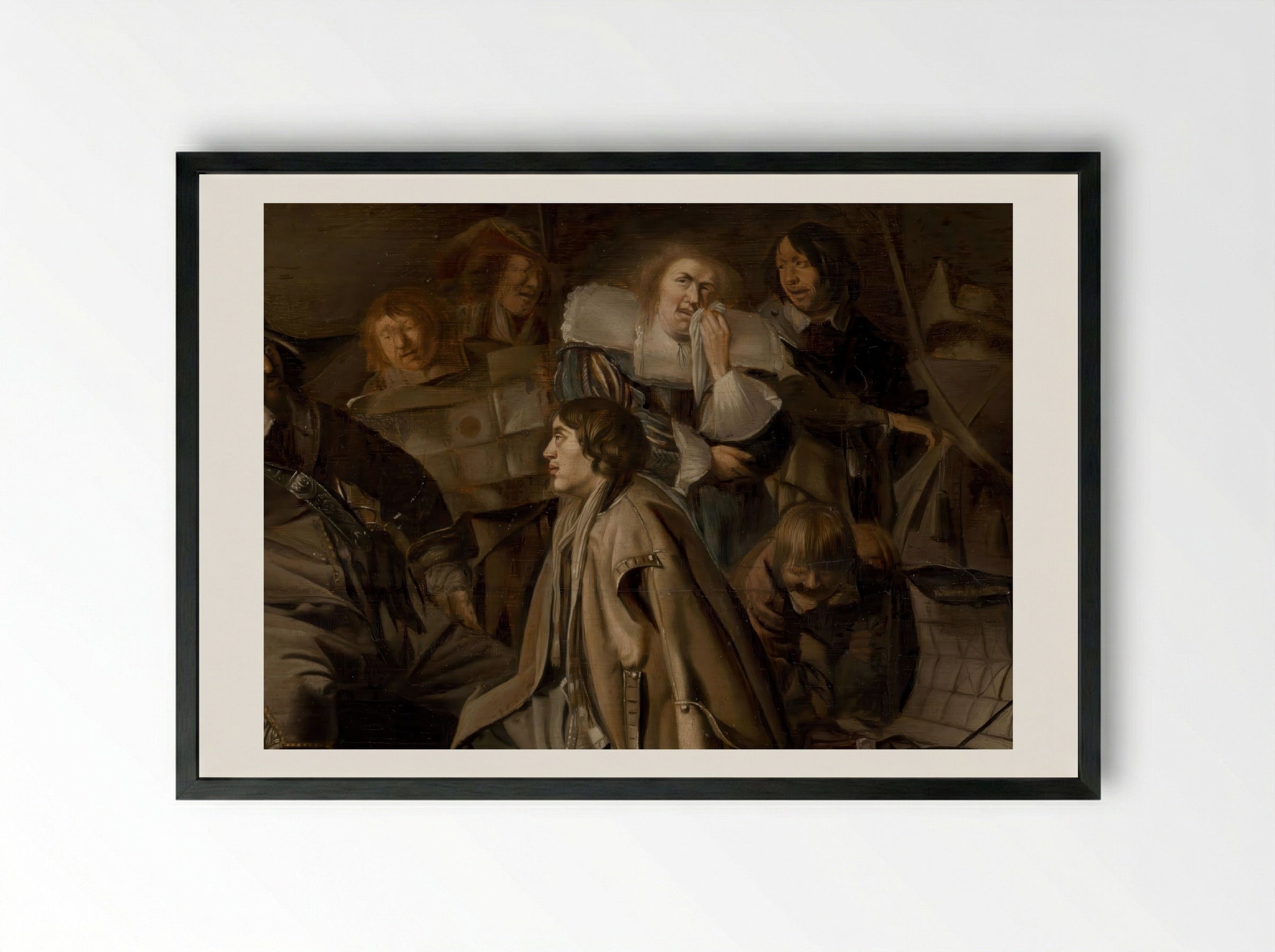 The Questioning of a Prisoner - Pieter Codde - Framed Print Black