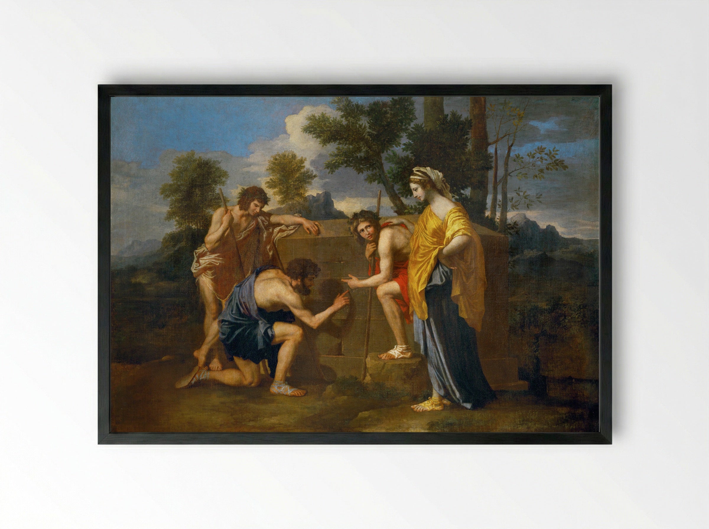 Et in Arcadia ego - Nicolas Poussin - Framed Print Black