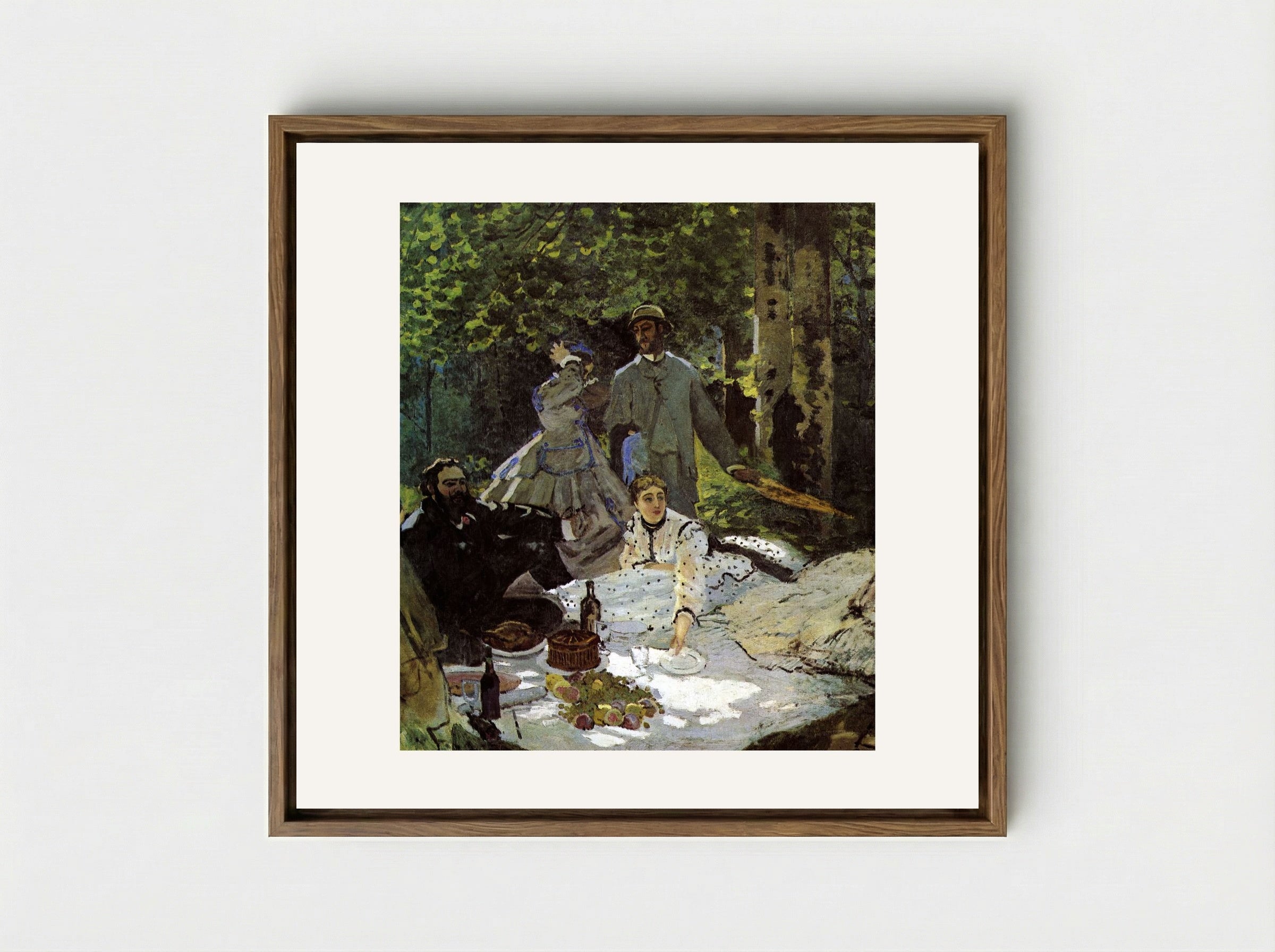 Le Déjeuner sur l'herbe - Claude Monet - Framed Canvas Wood