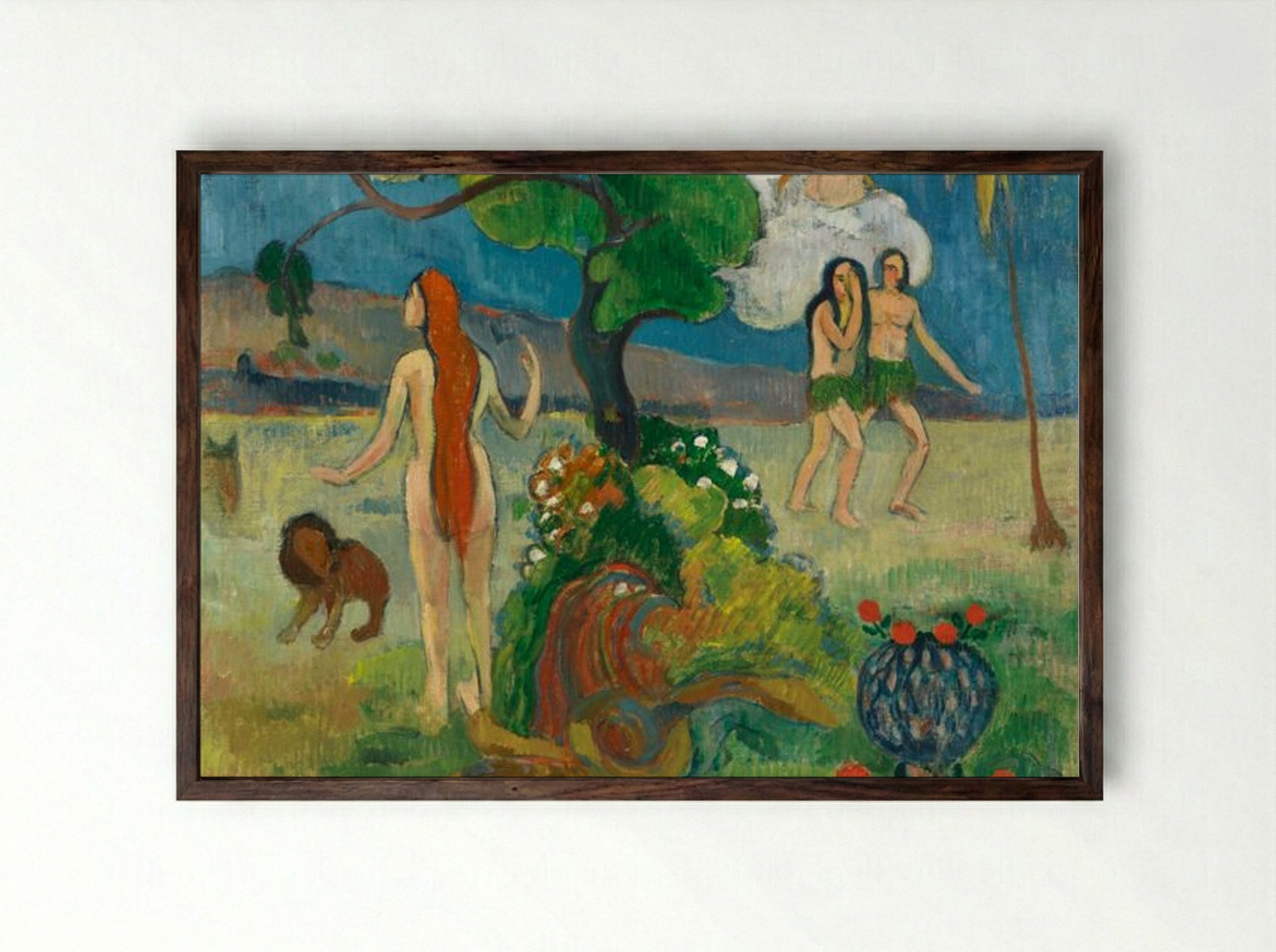 Paradise Lost - Paul Gauguin - Framed Print Dark Wood