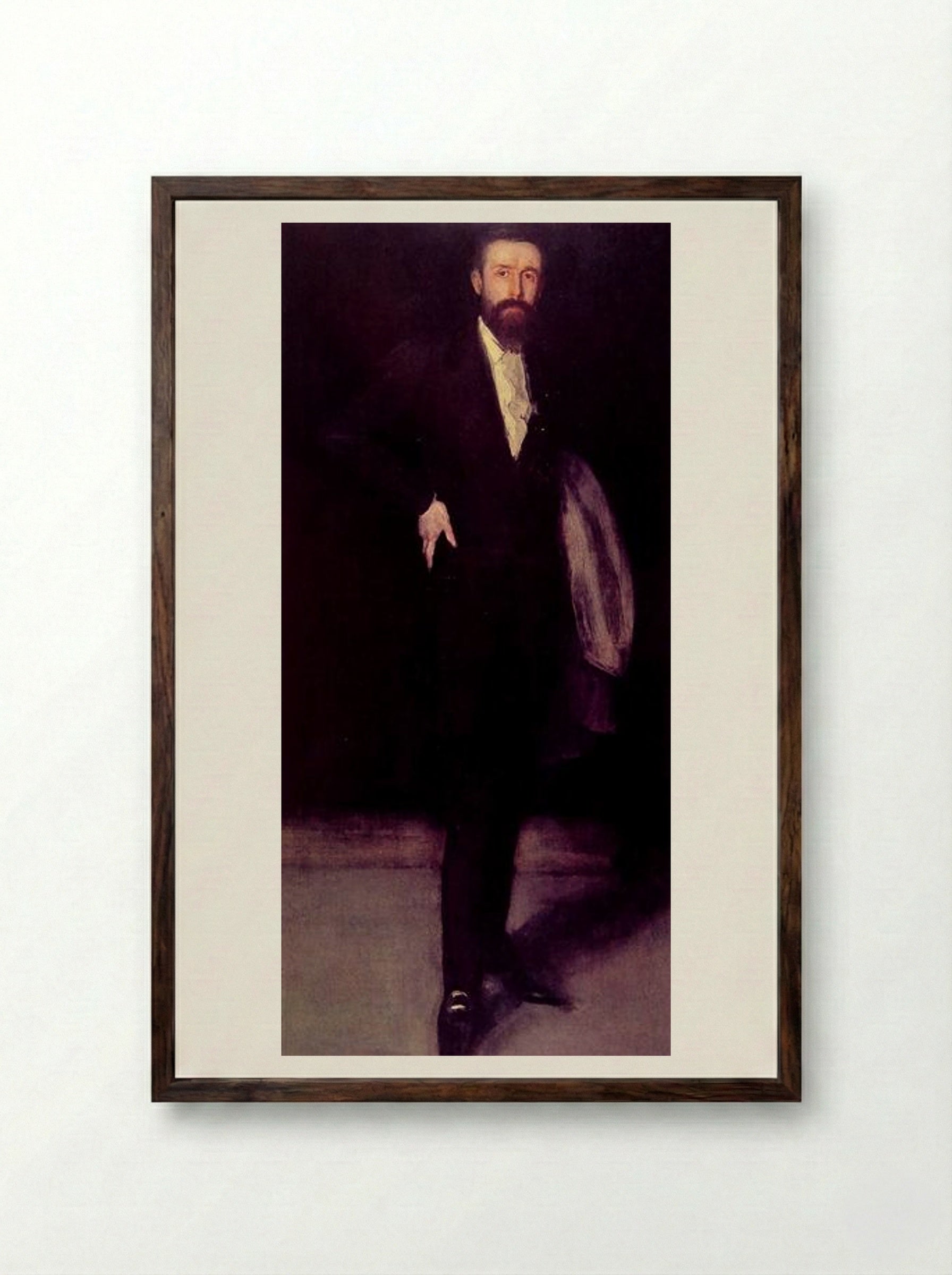 Arrangement in Black: Portrait of F.R. Leyland - James McNeill Whistler - Framed Print Dark Wood