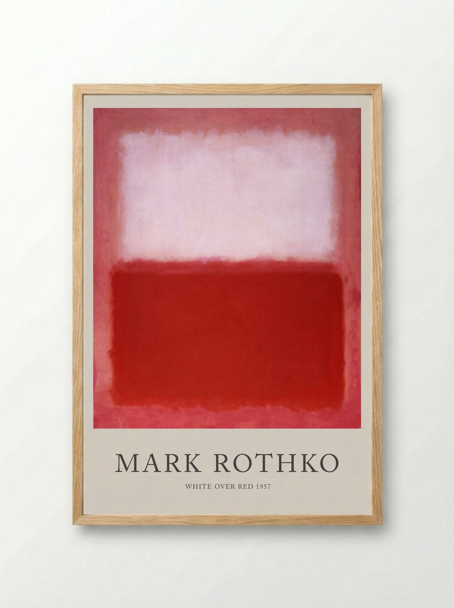 White Over Red - Mark Rothko - Framed Print Wood