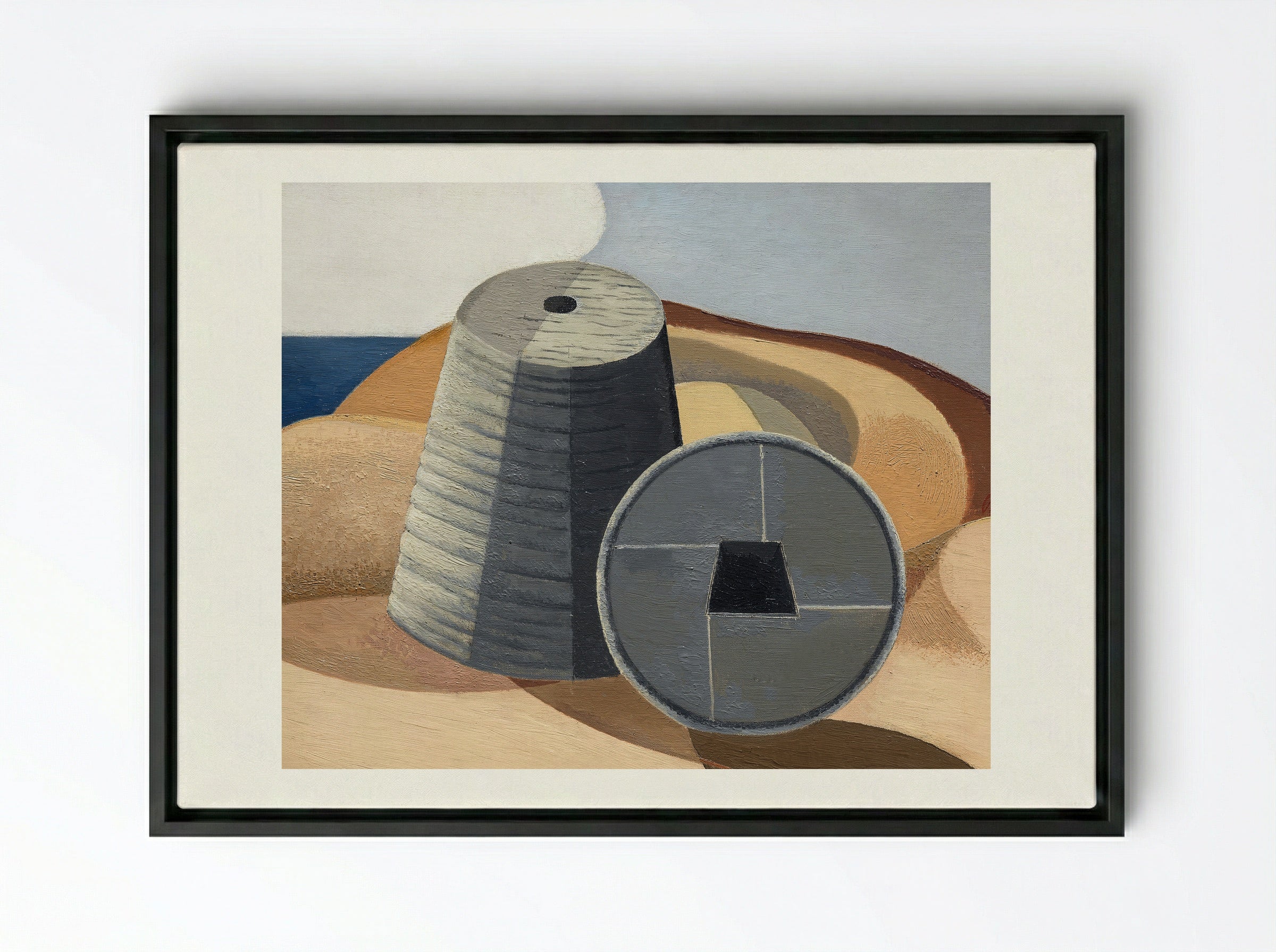 Mineral Objects - Paul Nash - Framed Canvas Black