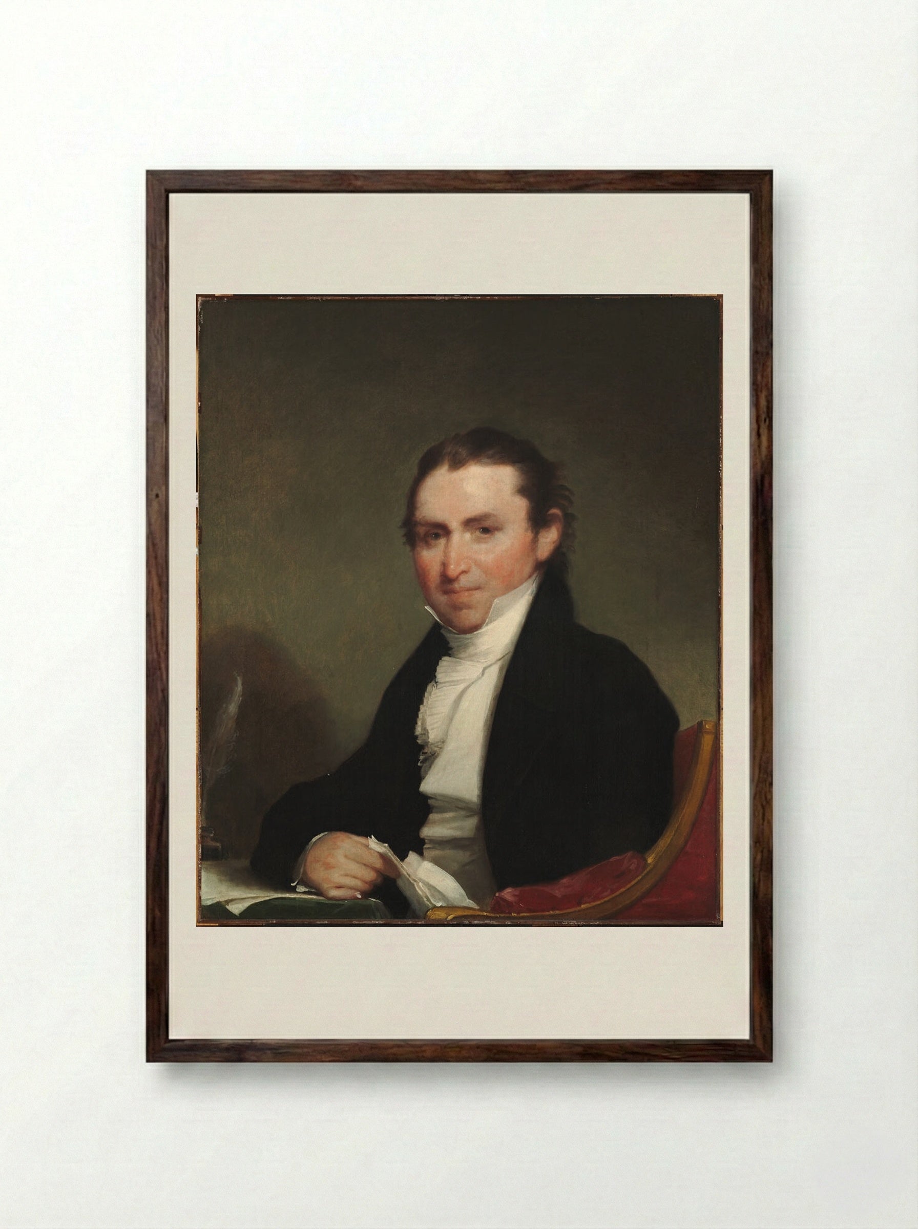John Lowell (1769-1840) - Gilbert Stuart - Framed Print Dark Wood