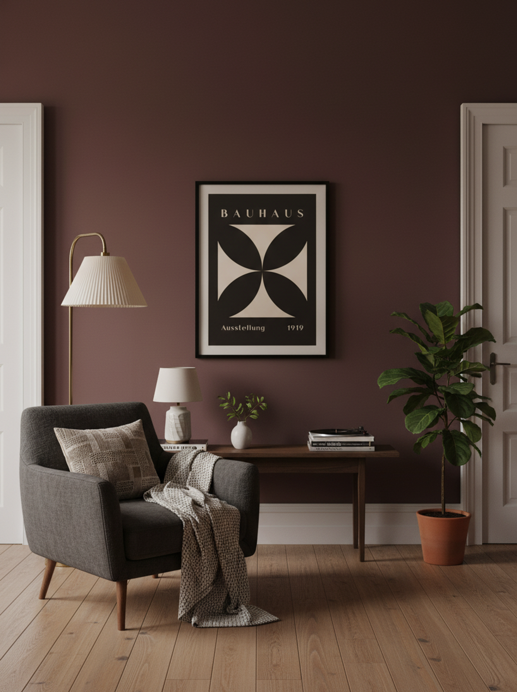 Bauhaus Cross Form - Black on Cream (1919) - Lifestyle