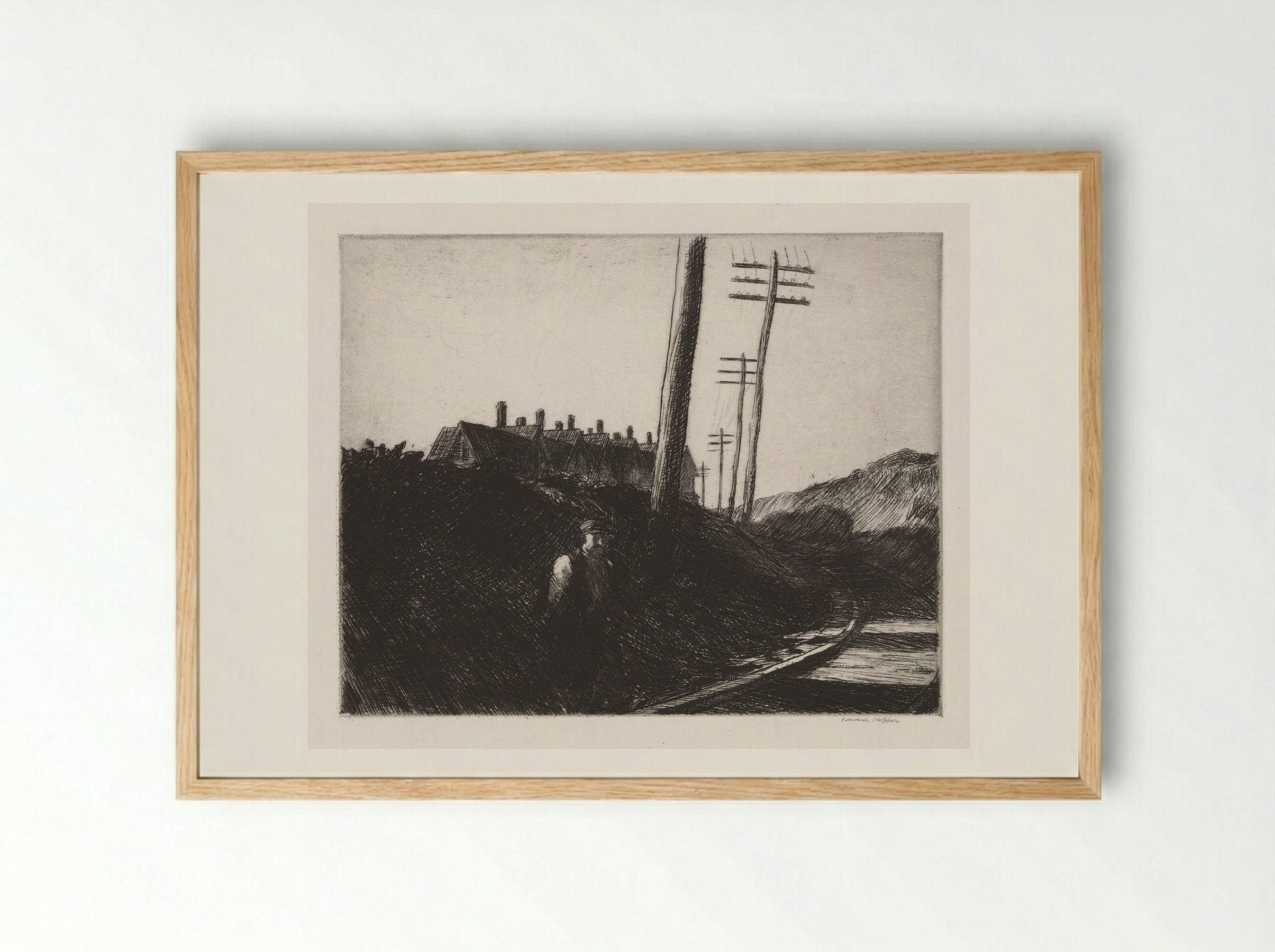 The Railroad - Edward Hopper - Framed Print Wood